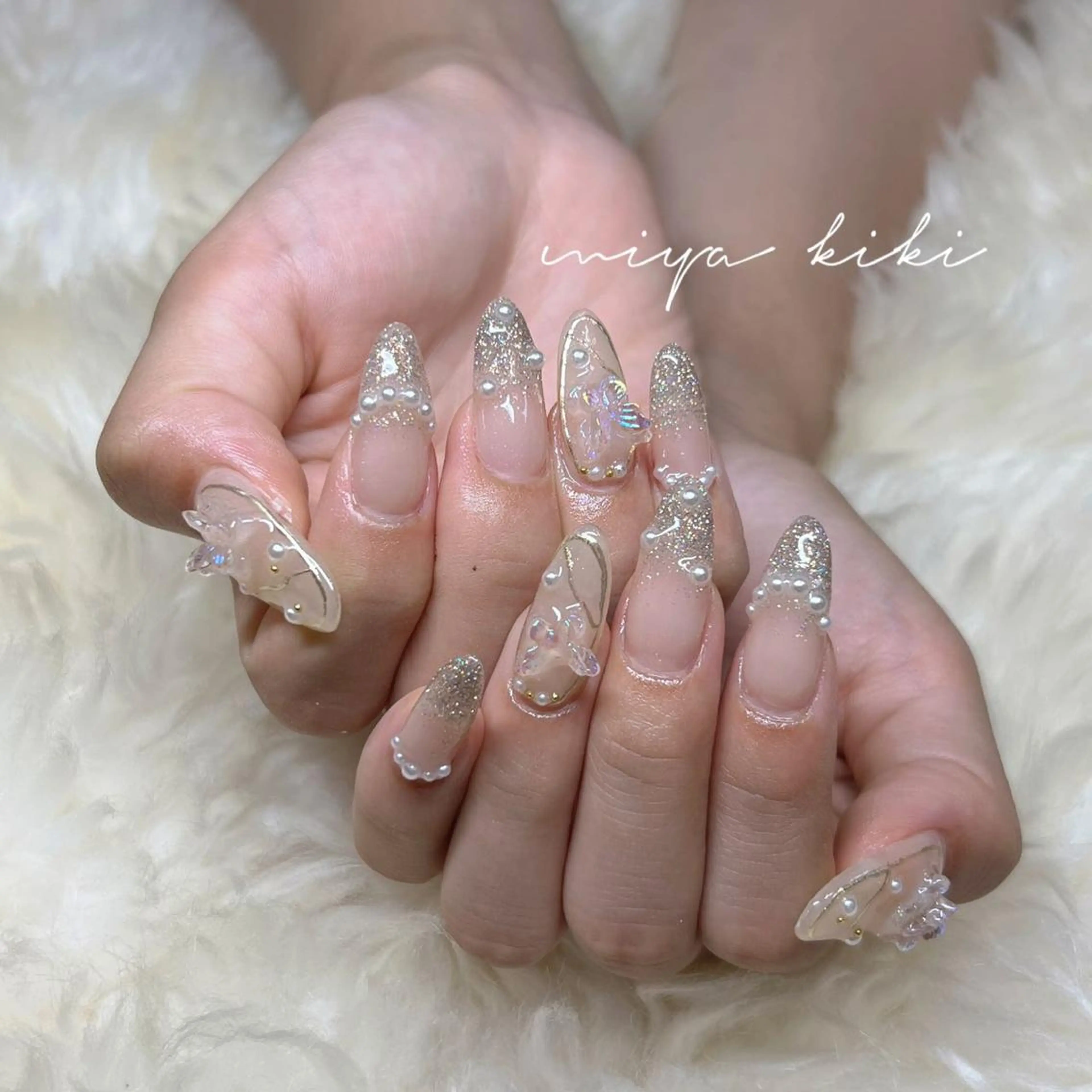 ロング ハンドネイル ハンドケア 💜MIYA nail川崎店のネイルデザイン