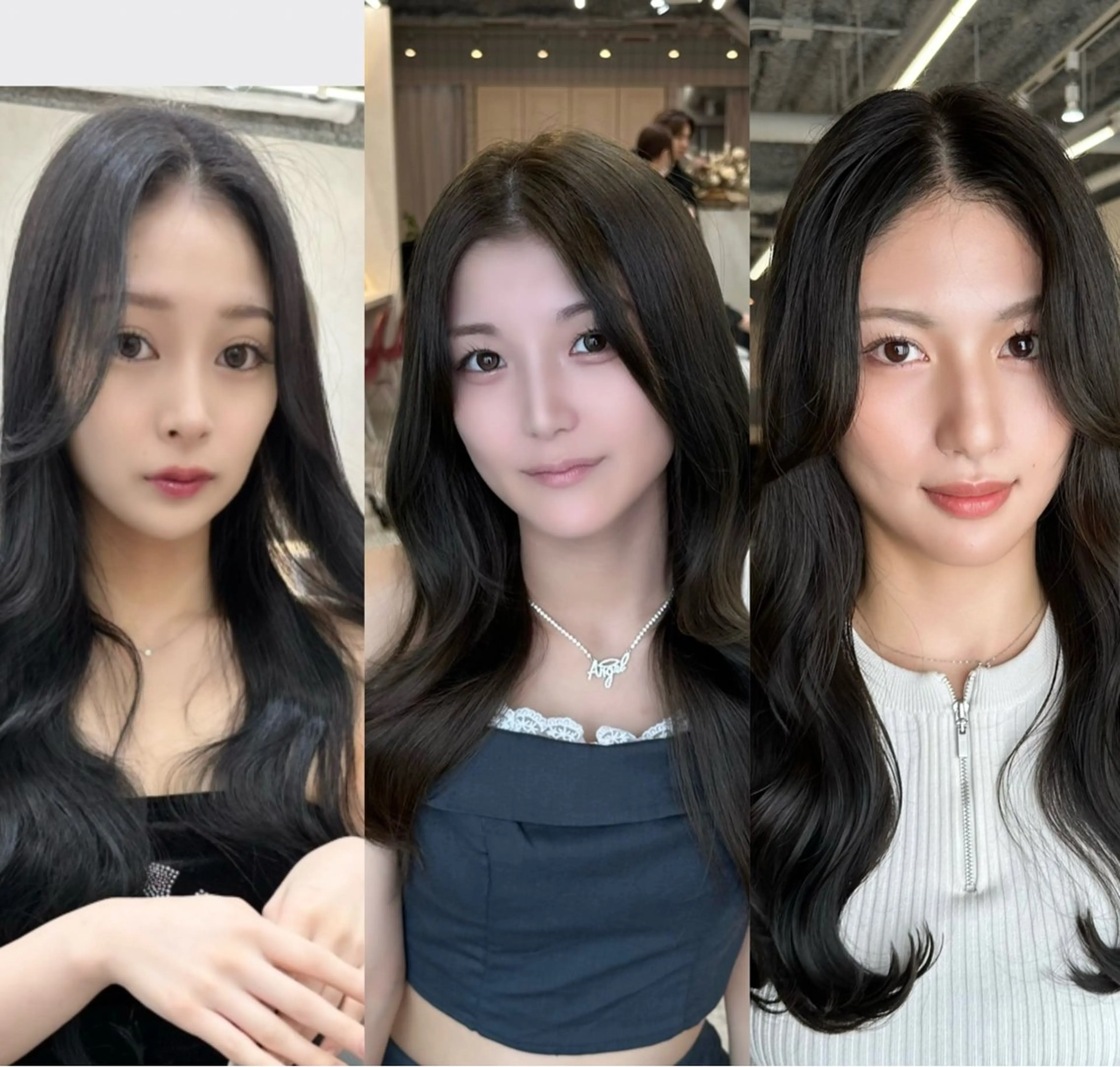 ロング シールエクステ エクステ 顔周りカット 髪質改善 韓国風ヘア ヘアカラー トリートメント 新宿/韓国レイヤー/ 髪質改善/佐藤航のヘアスタイル