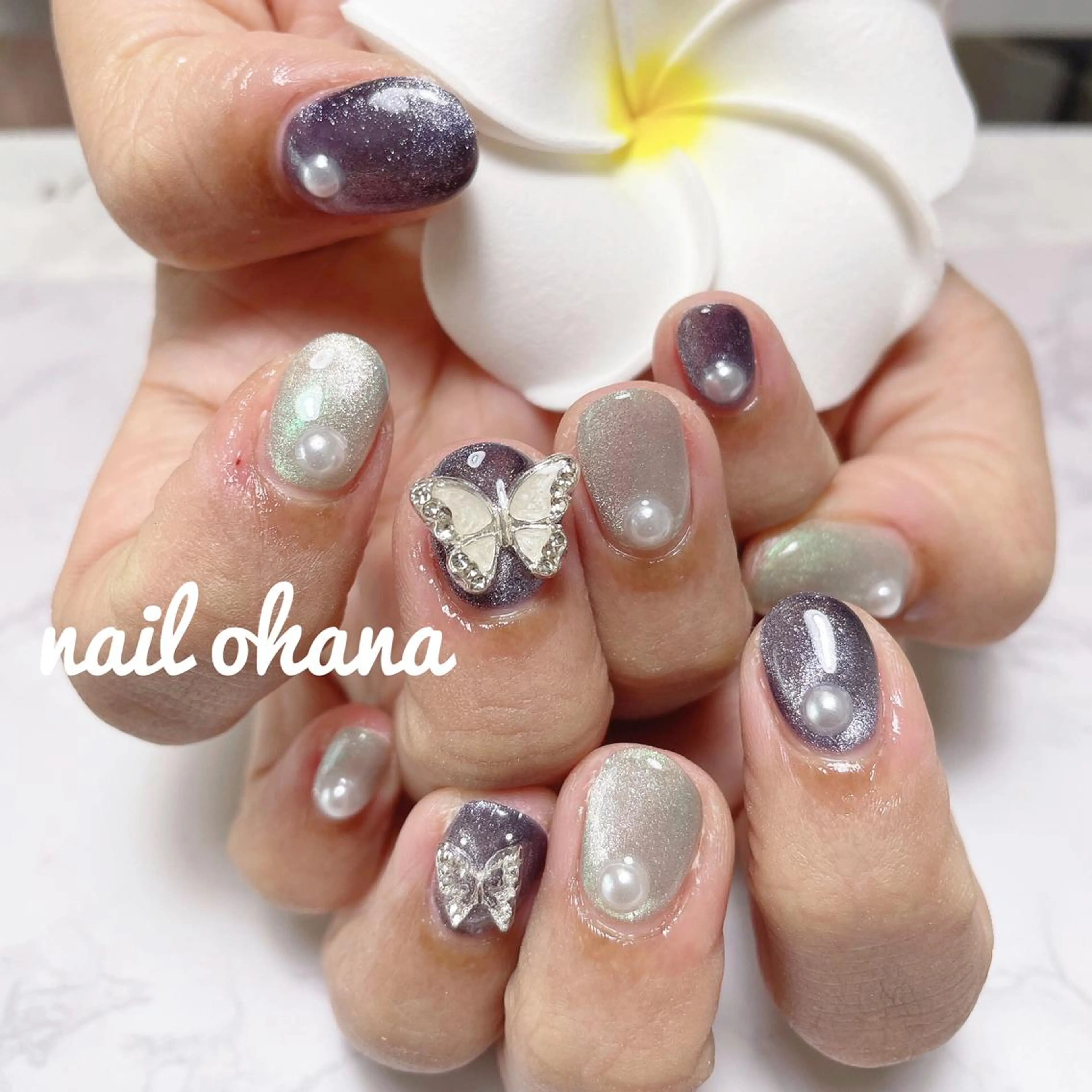 ネイル ジェルネイル キラキラネイル マグネットネイル 持ち込み ハンドネイル 那覇🏝️台湾人 ネイリストSHIUのネイルデザイン