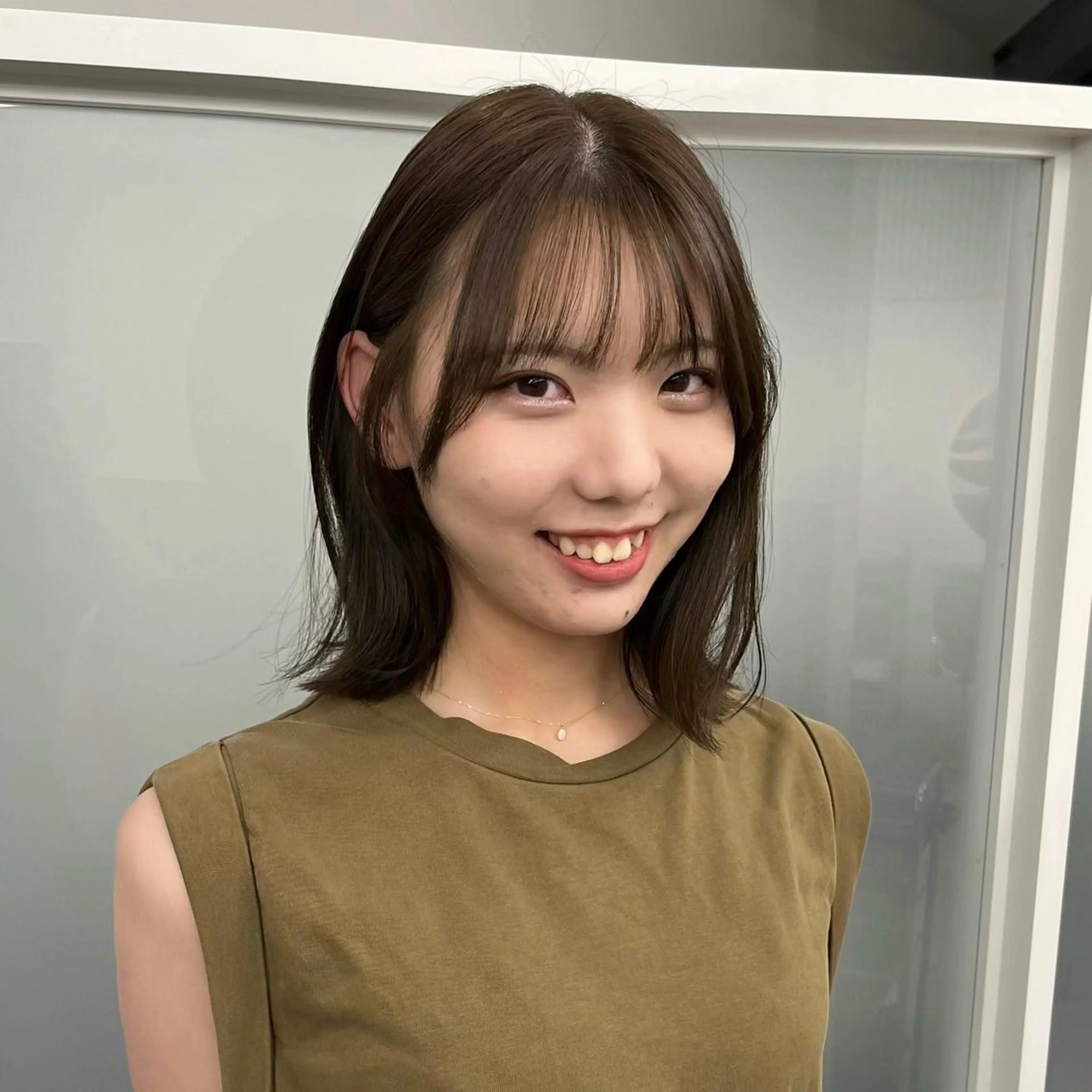 ミディアム ボブ 顔周りカット 小顔カット 【レイヤー×透明感 カラー】mayaのヘアスタイル