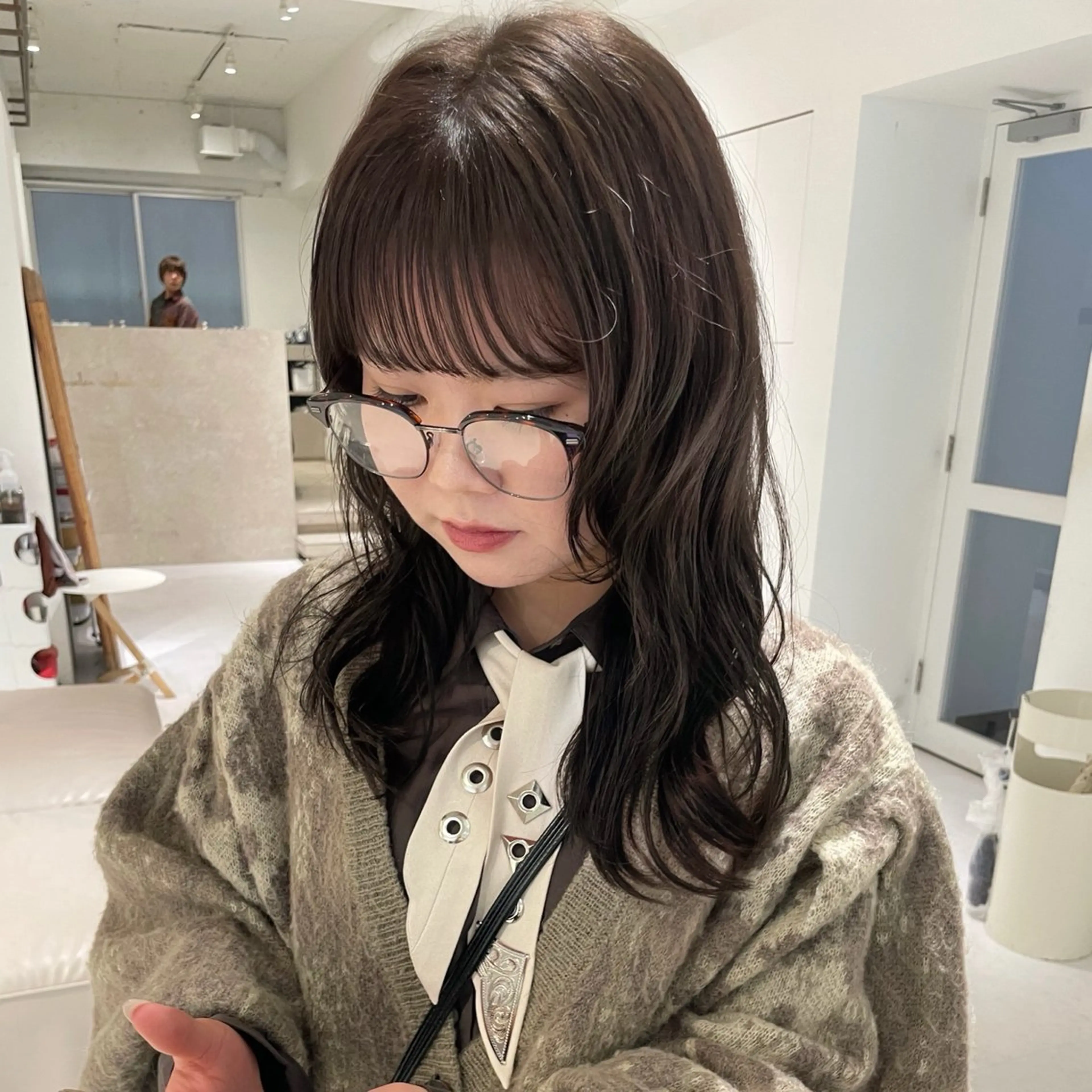 セミロング カット ヘアカラー トリートメント haruko🎀 レイヤーカットのヘアスタイル