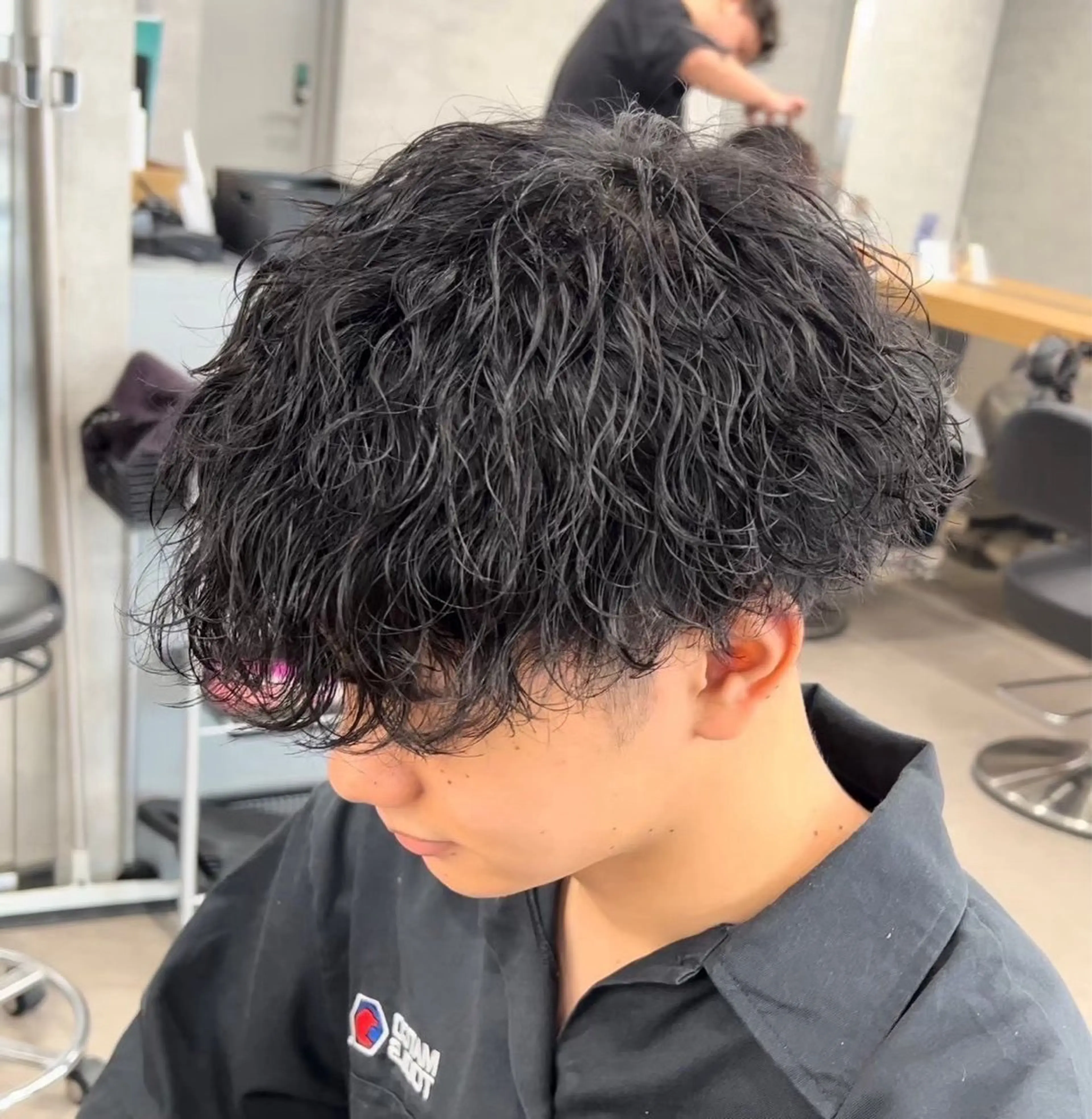 ミディアム カラー パーマ メンズ カット ヘアカラー トリートメント 🔥メンズ特化🔥 藍斗のヘアスタイル