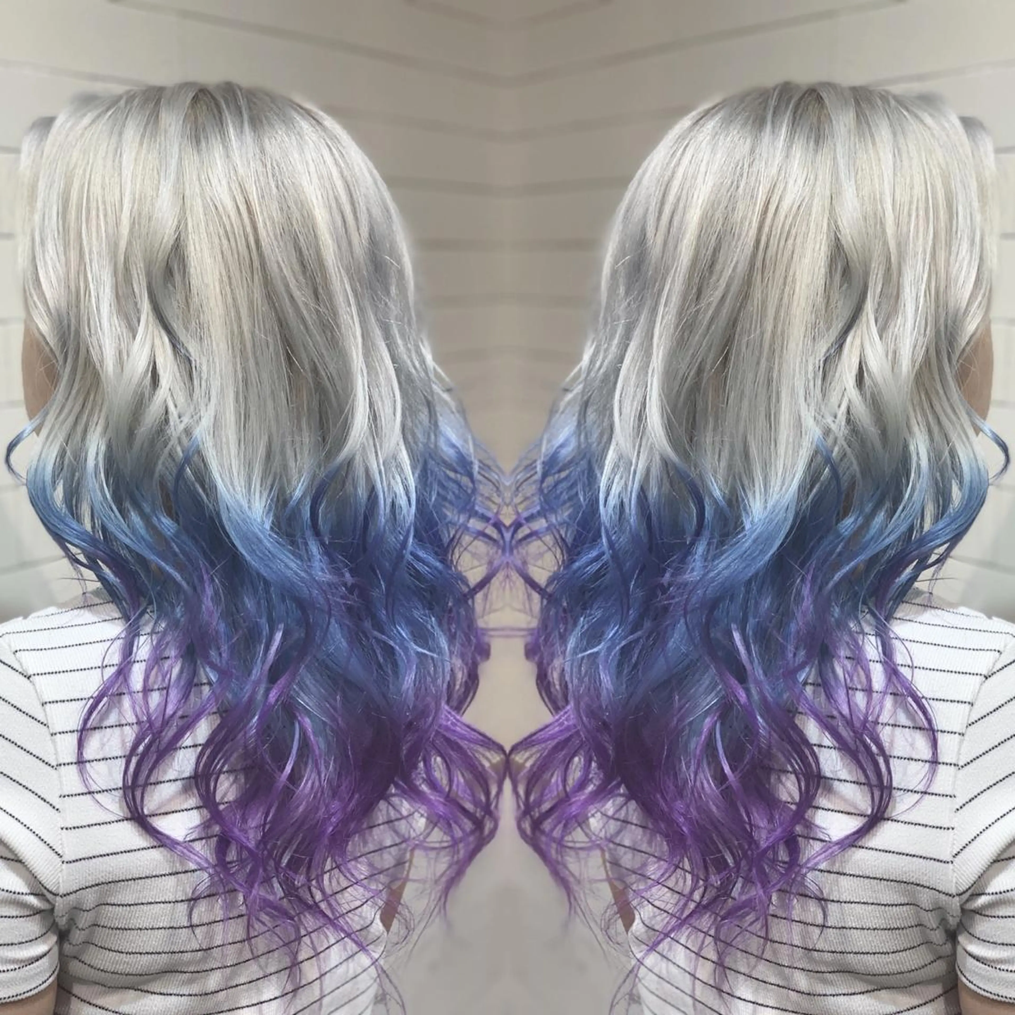 セミロング カラー ヘアアレンジ ヘアカラー トリートメント 髪質改善×ハイトーン 中田啄也のヘアスタイル