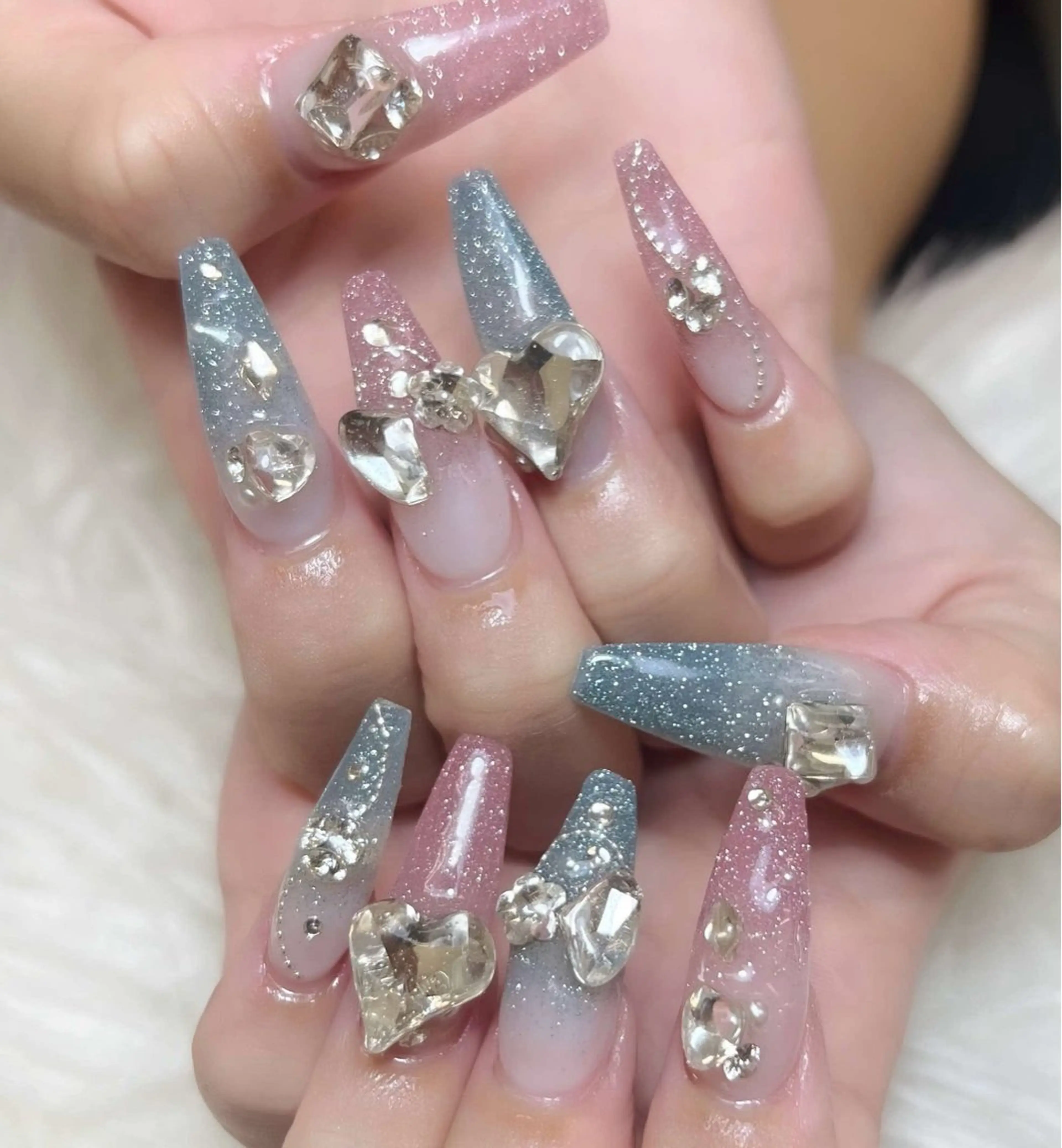 ネイル チークネイル 長さ出し フットネイル マグネットネイル 持ち込み ANH NAIL ゴテゴテ専門店💎のネイルデザイン
