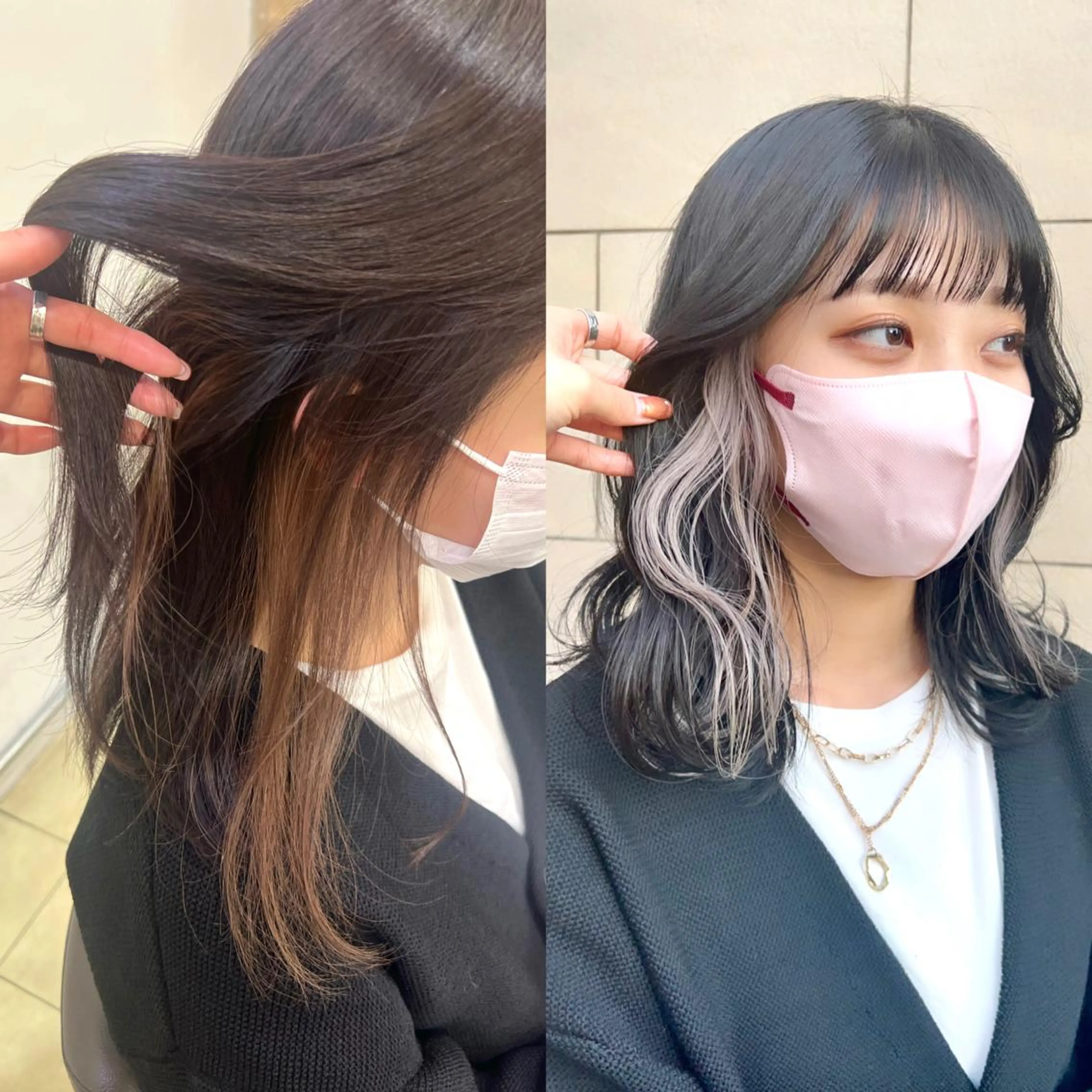 ミディアム 暖色ｶﾗｰ/ﾚｲﾔｰ ｶｯﾄ/Yunaのヘアスタイル