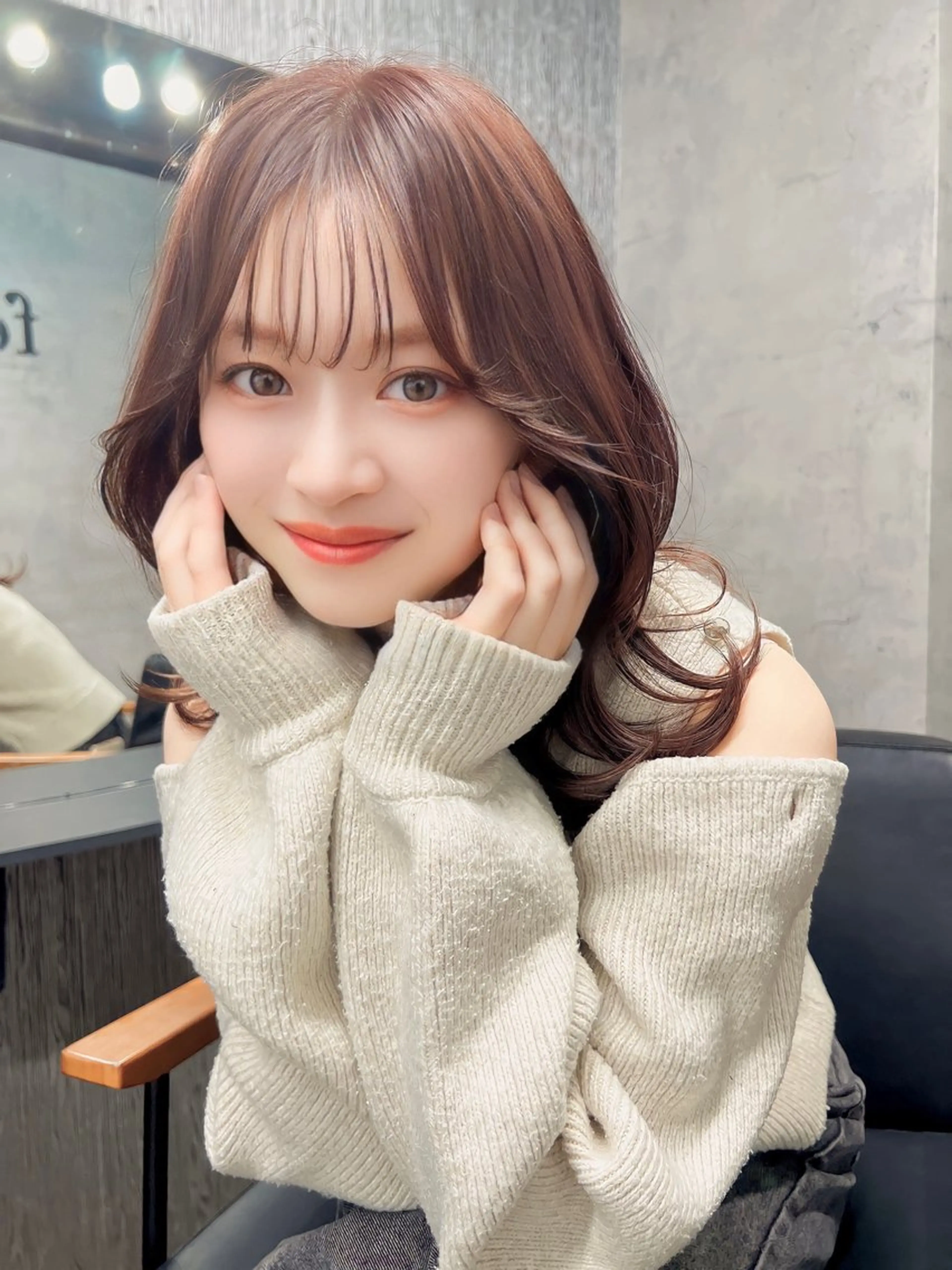 ミディアム カラー ヘアアレンジ カット ヘアカラー トリートメント ヘッドスパ ヘアセット 韓国レイヤー/ 顔周り💕田中将吾のヘアスタイル