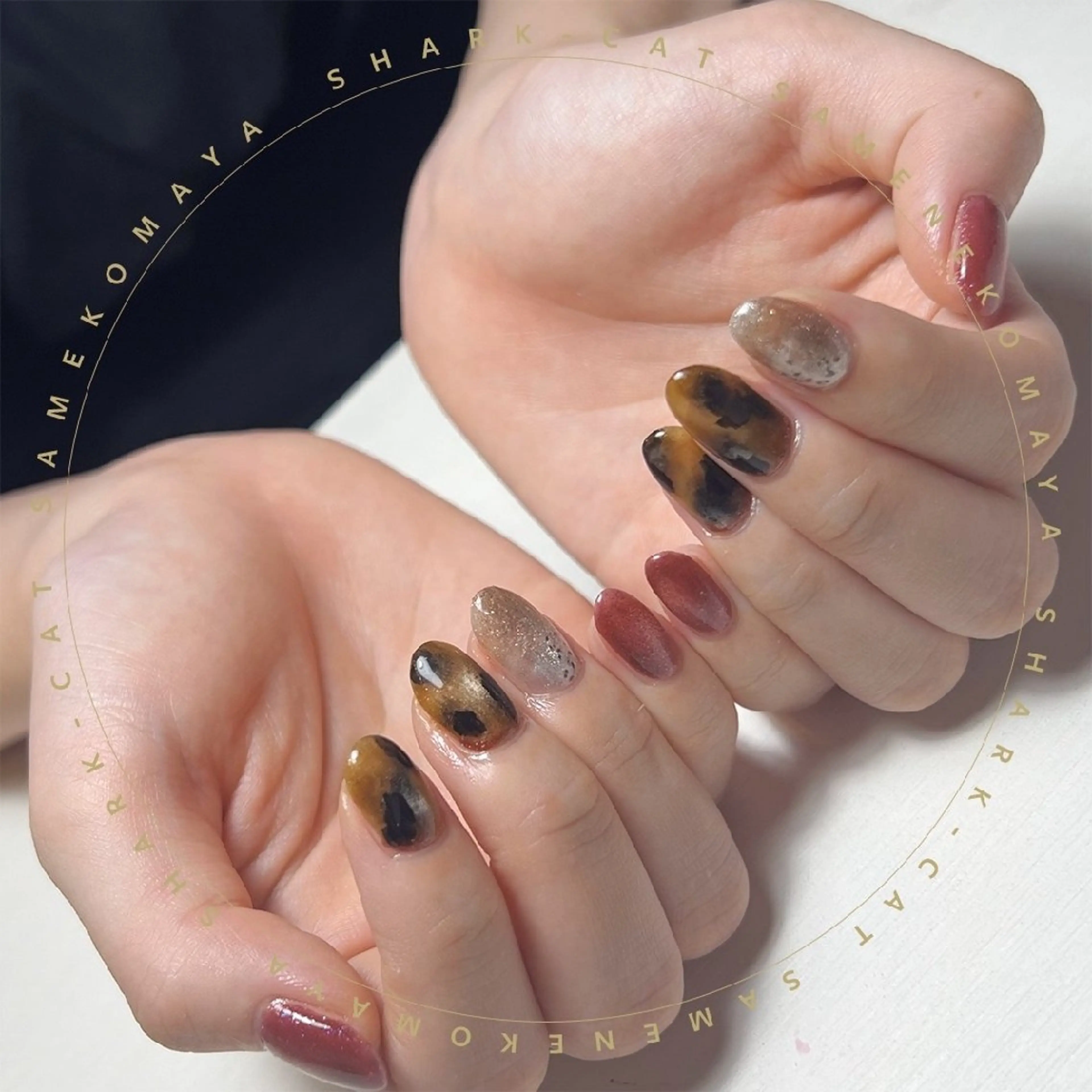 ネイル ハンドネイル サメ猫 マーヤのネイルデザイン