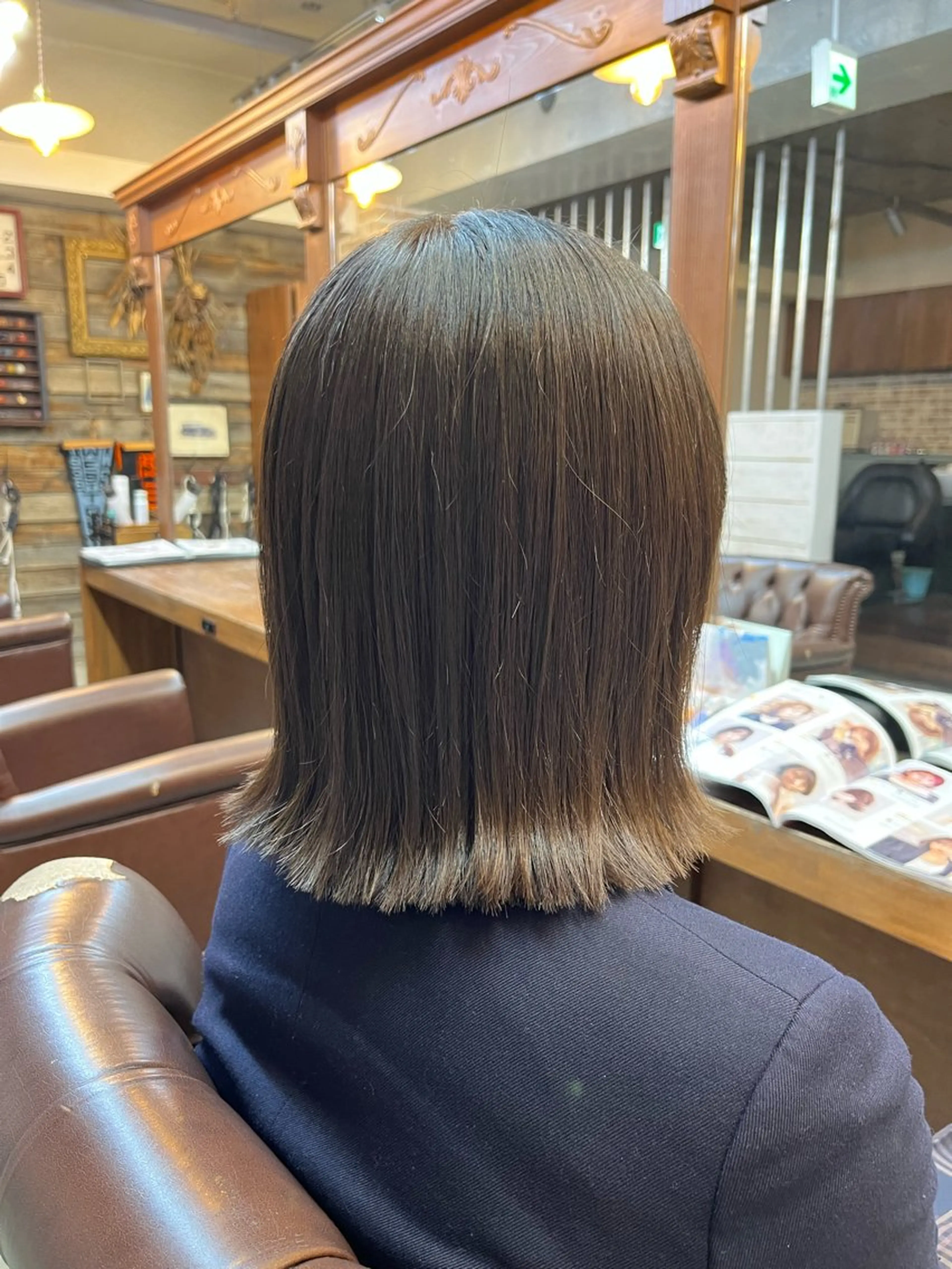 ミディアム 切りっぱなしボブ ボブ カット RuBell所属・川崎 かなでのヘアスタイル