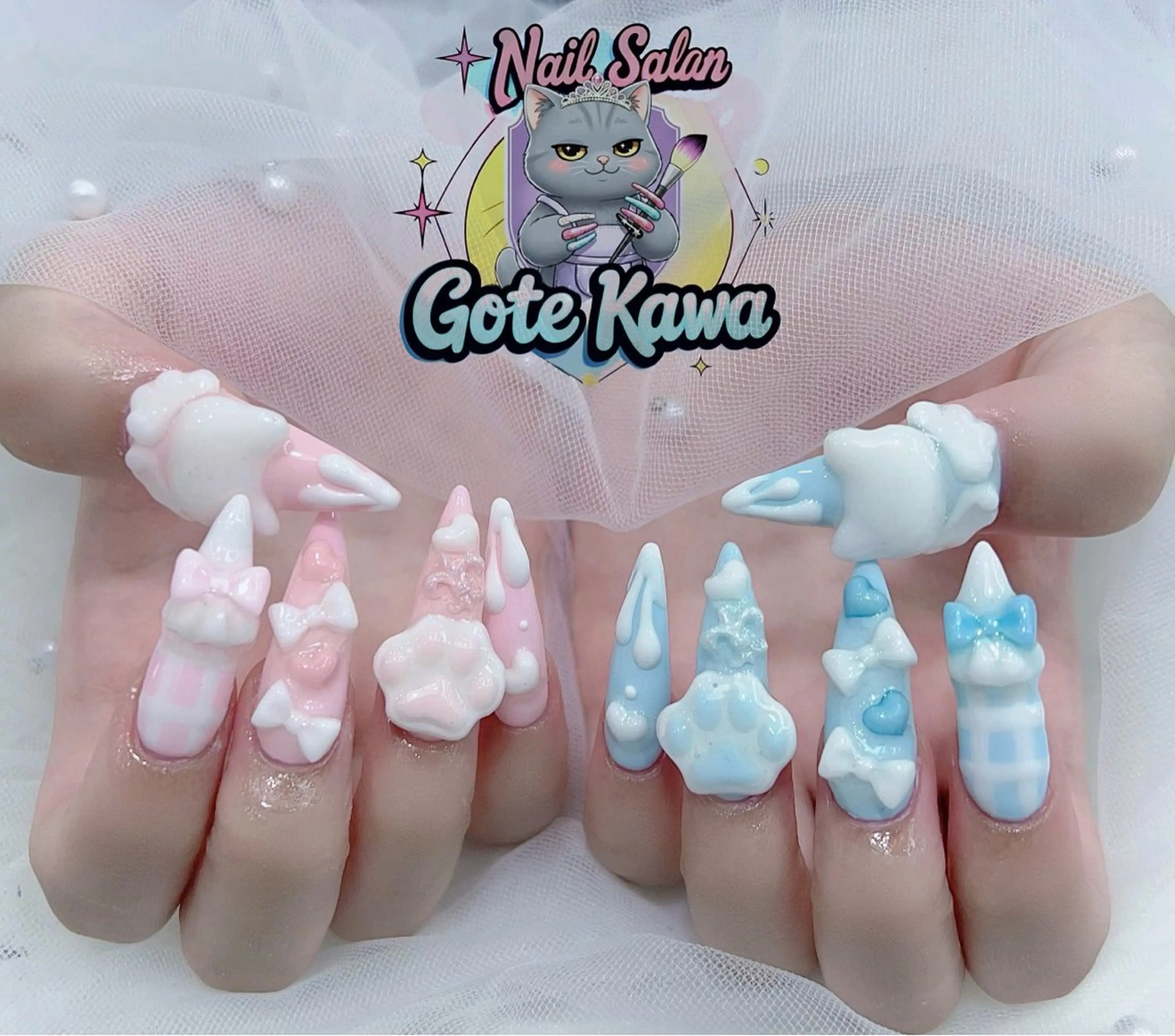 ネイル アートネイル キラキラネイル スカルプネイル ハンドネイル ハンドケア GOTE KAWA Nail Salon(ゴテかわ)所属・Gote Kawa nail salonのネイルデザイン