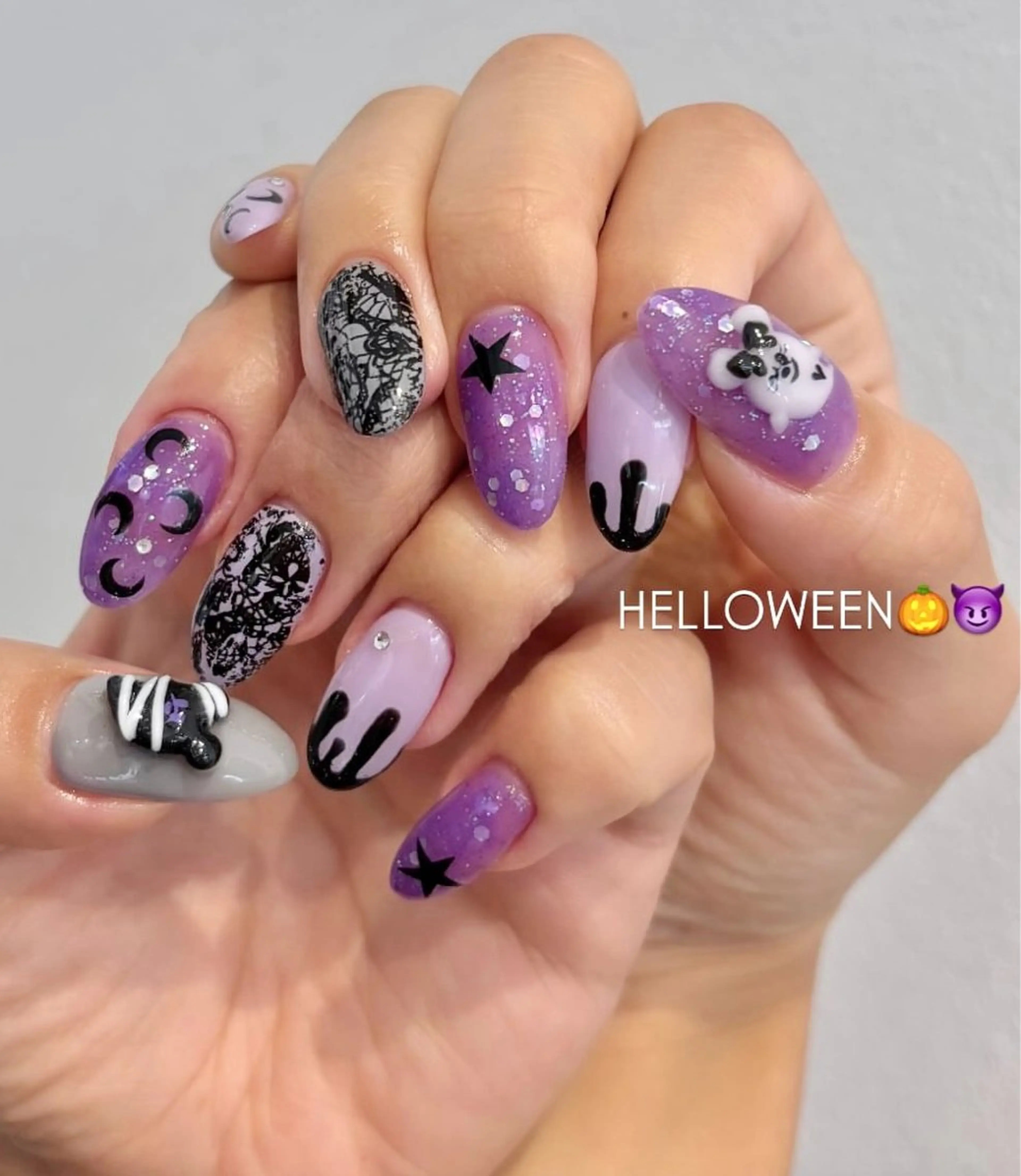 ネイル ハロウィン 持ち込み ハンドネイル Ballie/ Mizukiのネイルデザイン