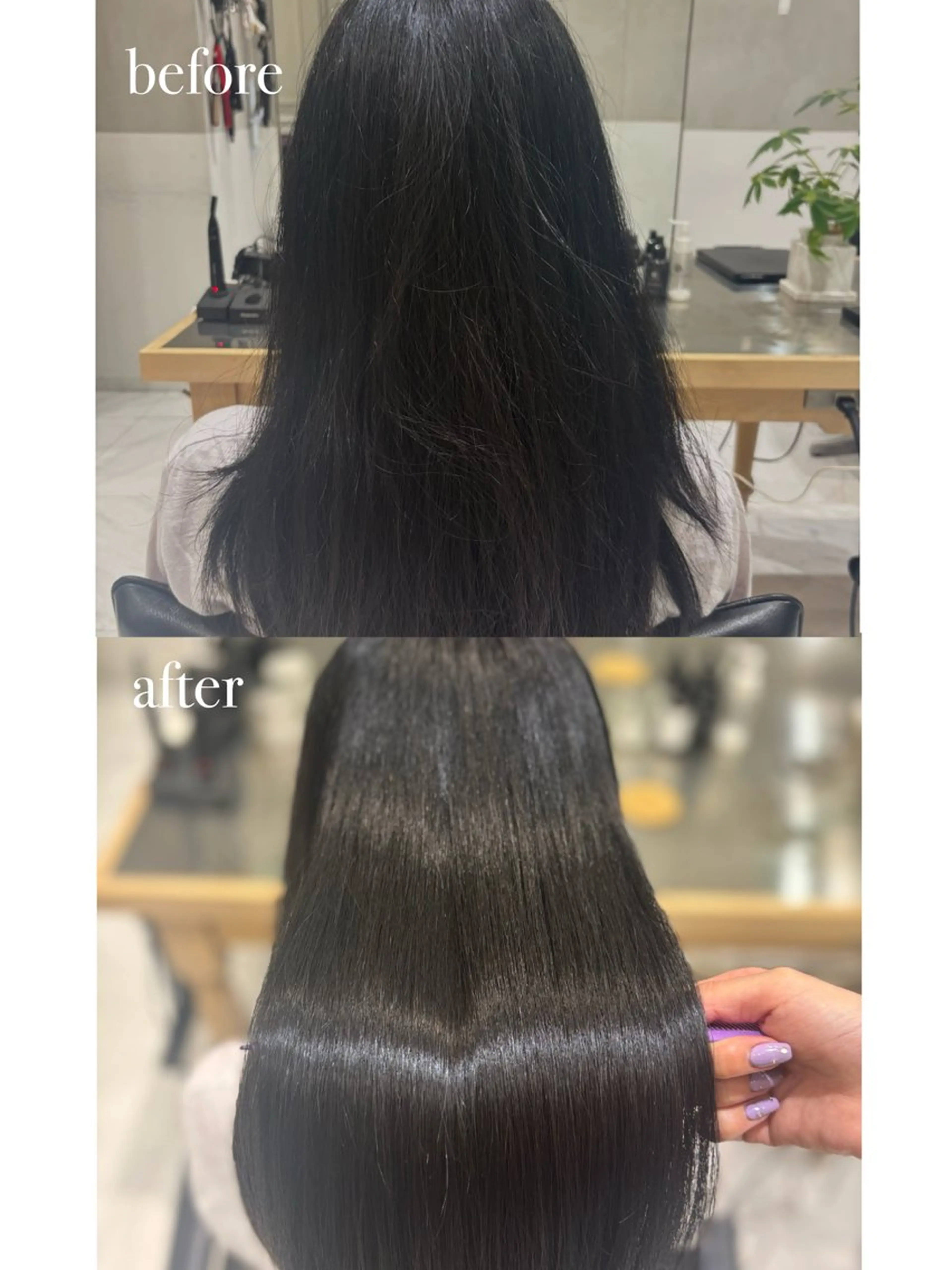 ロング 縮毛矯正 ✨ブリーチカラー/ 艶髪suzu🪽🤎のヘアスタイル