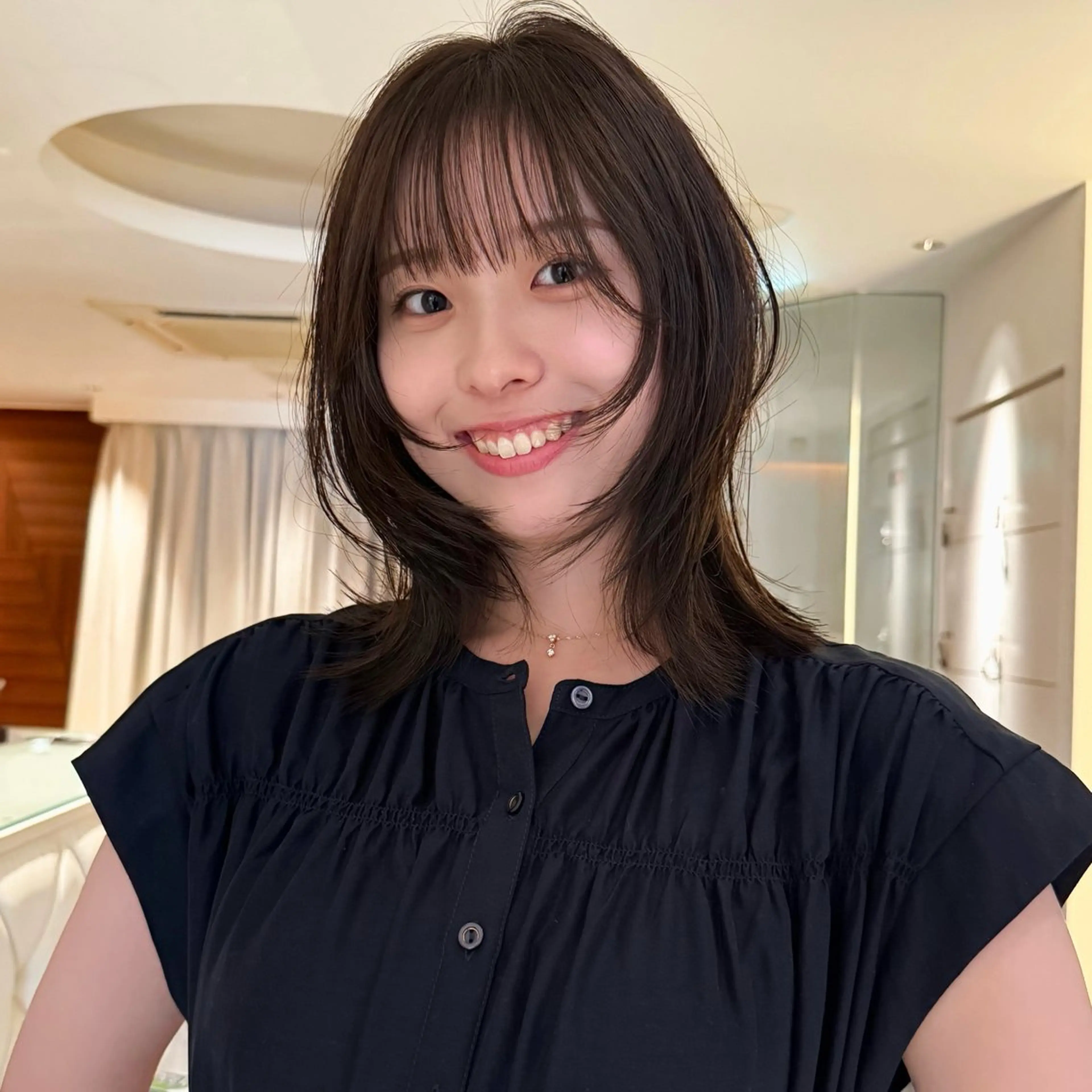 ミディアム ボブレイヤー ボブ レイヤーカット モデル募集/山田蓮/ レイヤーボブのヘアスタイル