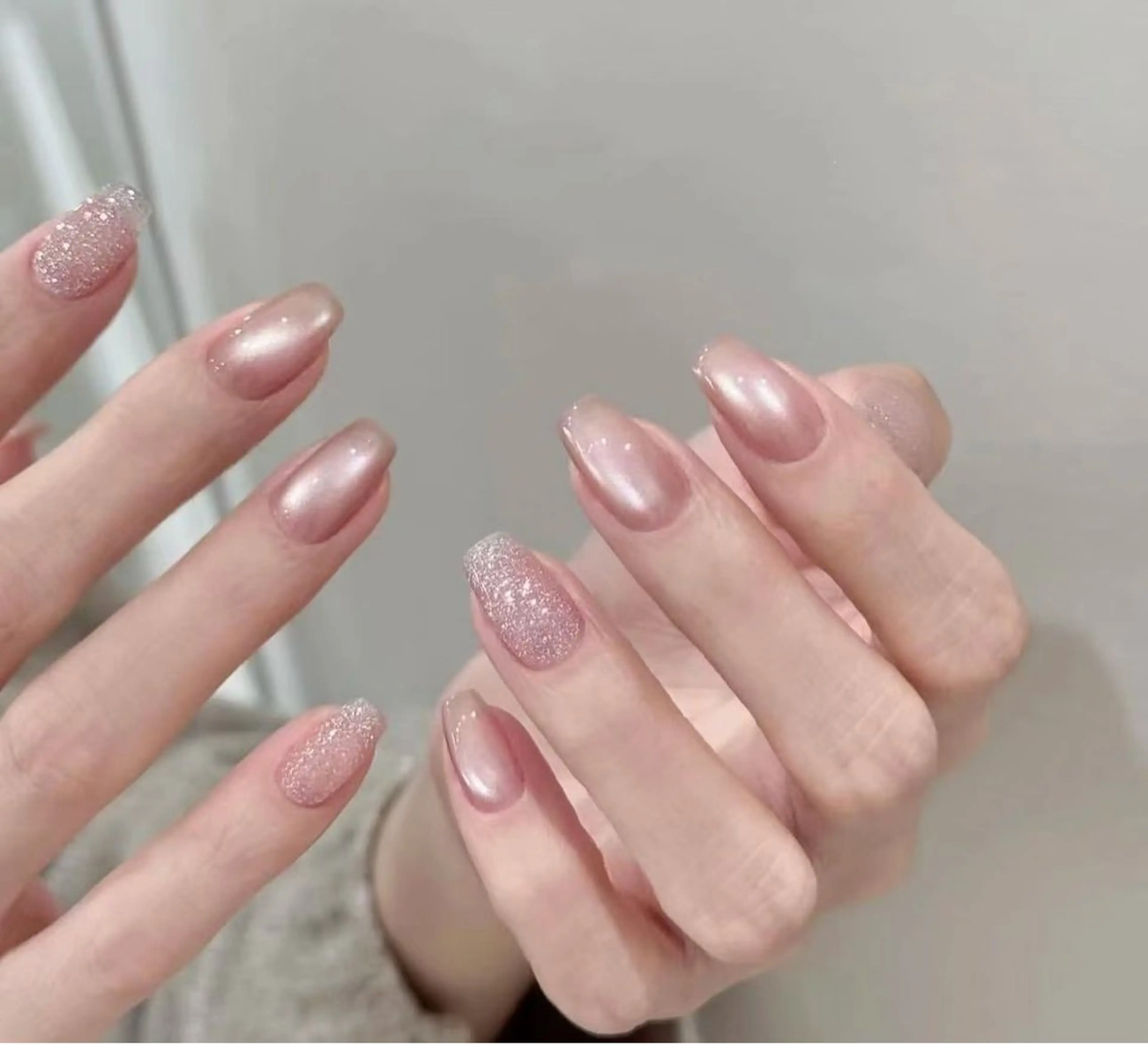 ネイル フラワーネイル フレンチネイル ジェルネイル ガラスフレンチ ハート ハンドネイル BabyYouMi ねねのネイルデザイン