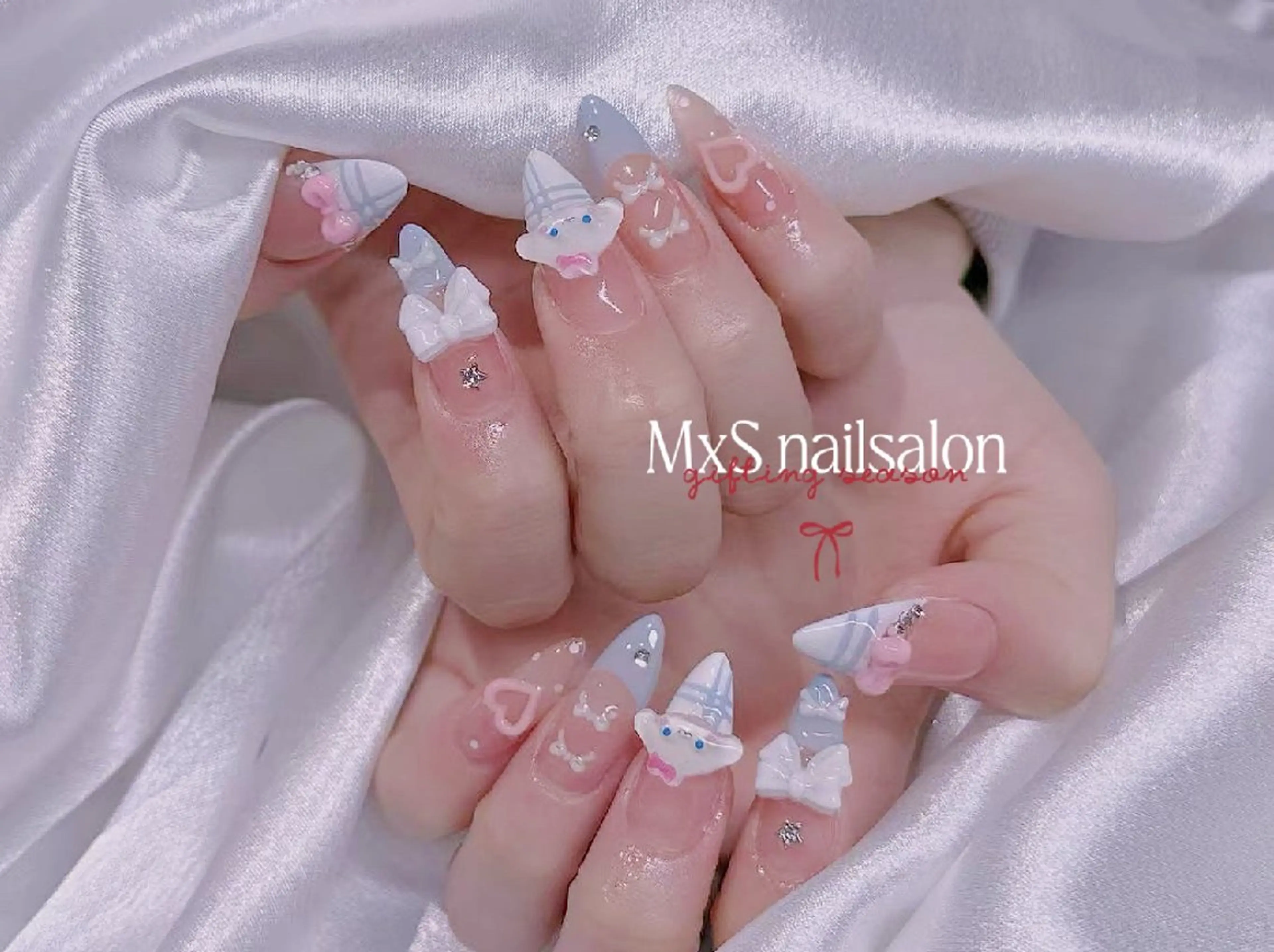 ネイル ジェルネイル 韓国ネイル マグネットネイル パラジェル バレンタイン ハンドネイル MxS Nail 【長さだし/フィルイン/マグネット/ワンホンネイル/韓国ネイル/パラジェル】所属・M×S Nail みなのネイルデザイン