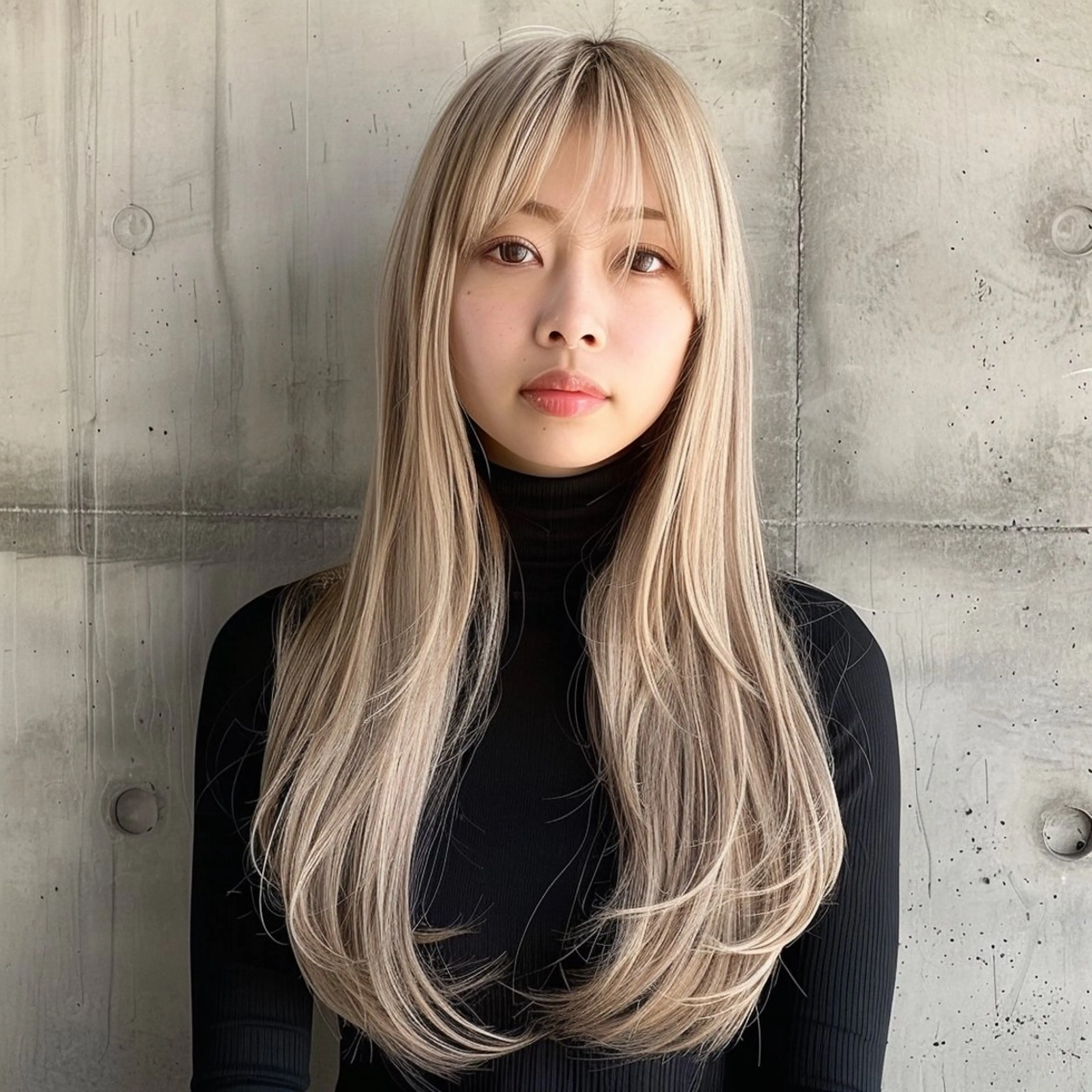 ロング カラー バレイヤージュ ブリーチ ケアブリーチ ダブルカラー イヤリングカラー Luisハイライト　 喜連瓜破、髪質改善のヘアスタイル