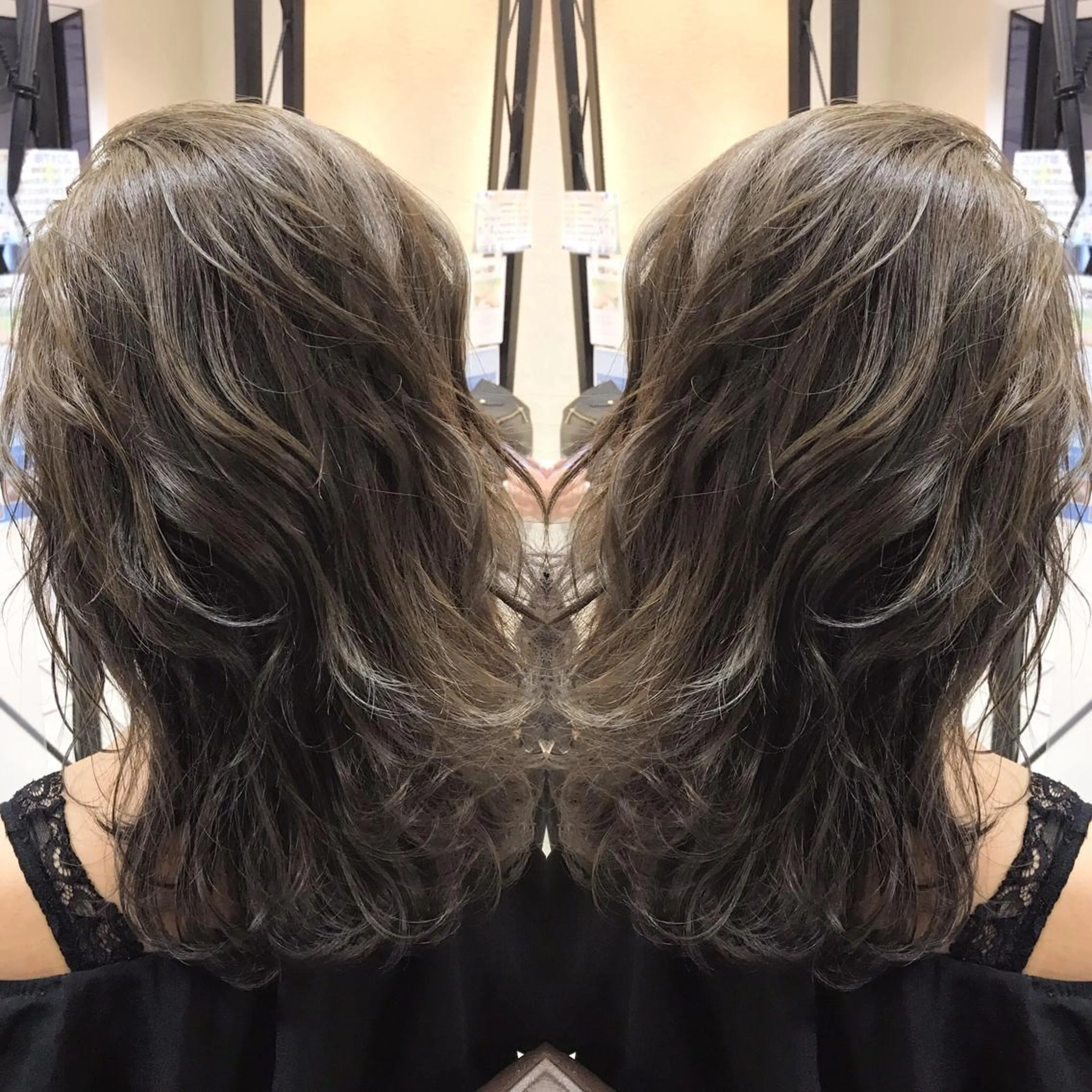 ミディアム カラー シールエクステ⭐️ オオミタクヤのヘアスタイル