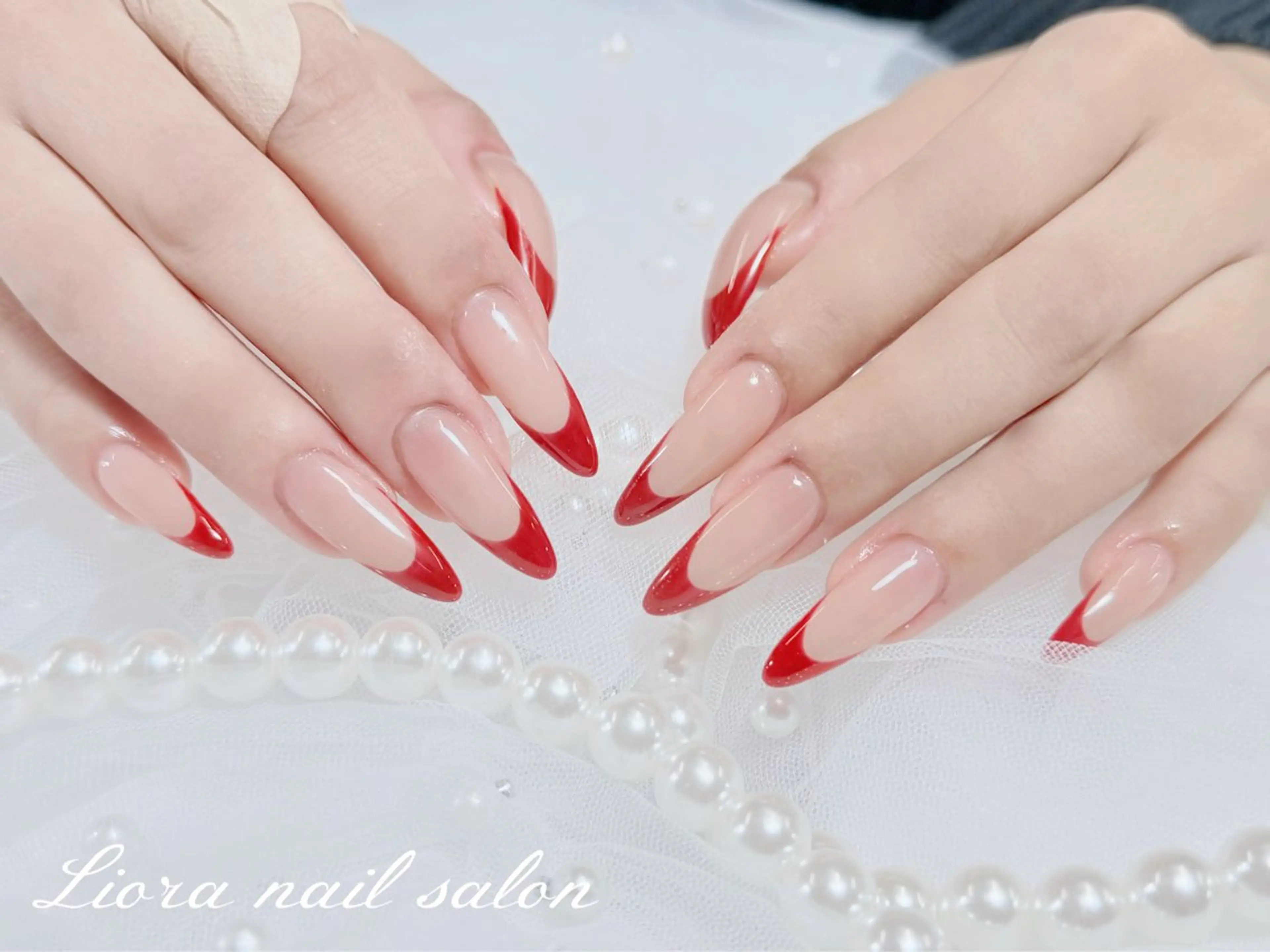 ネイル チークネイル フットネイル フレンチネイル ジェルネイル ガーリー ハンドネイル Liora nail 2のネイルデザイン