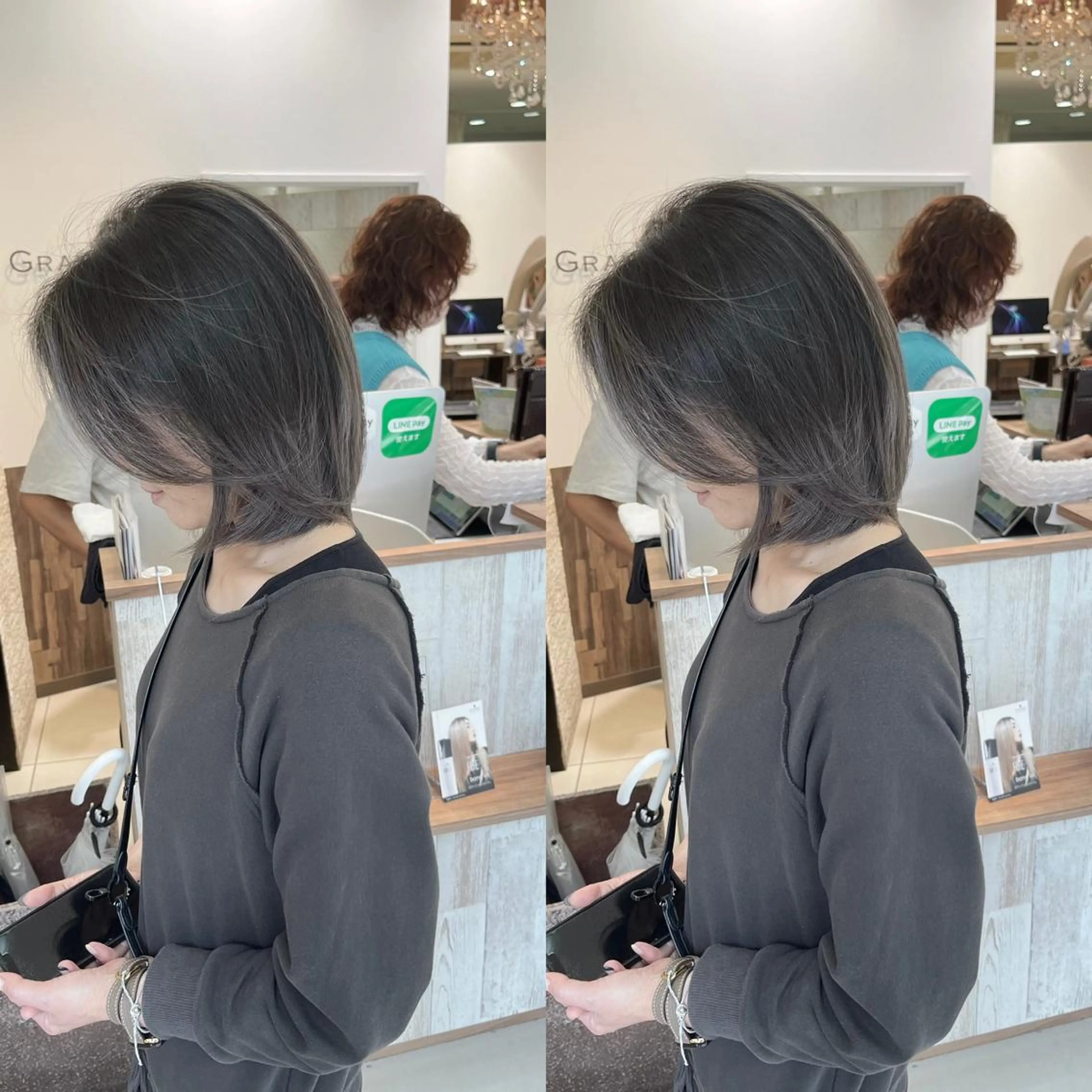ミディアム カット ヘアカラー Y Uのヘアスタイル