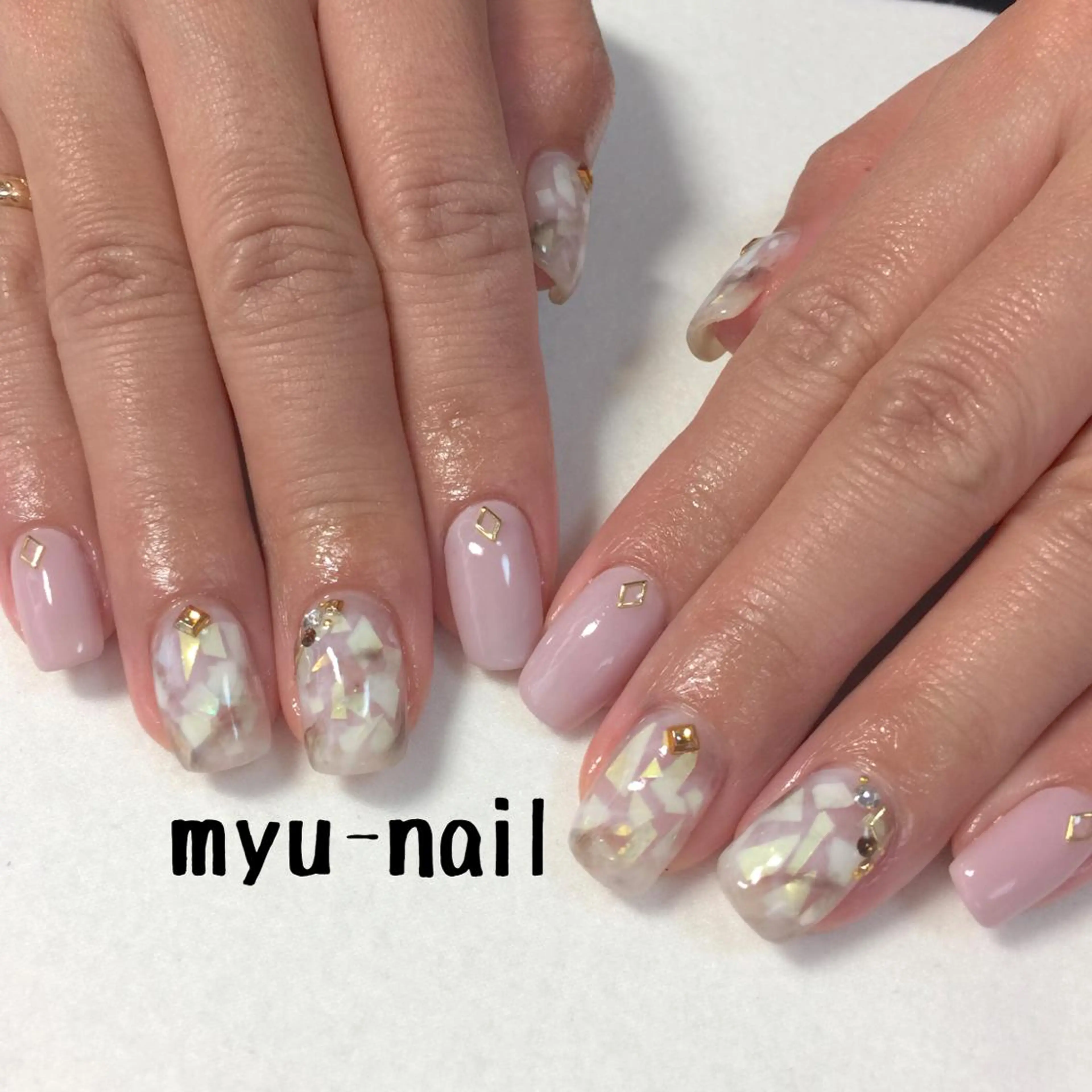 ネイル アートネイル ピンク ホームサロン myu-nailのネイルデザイン