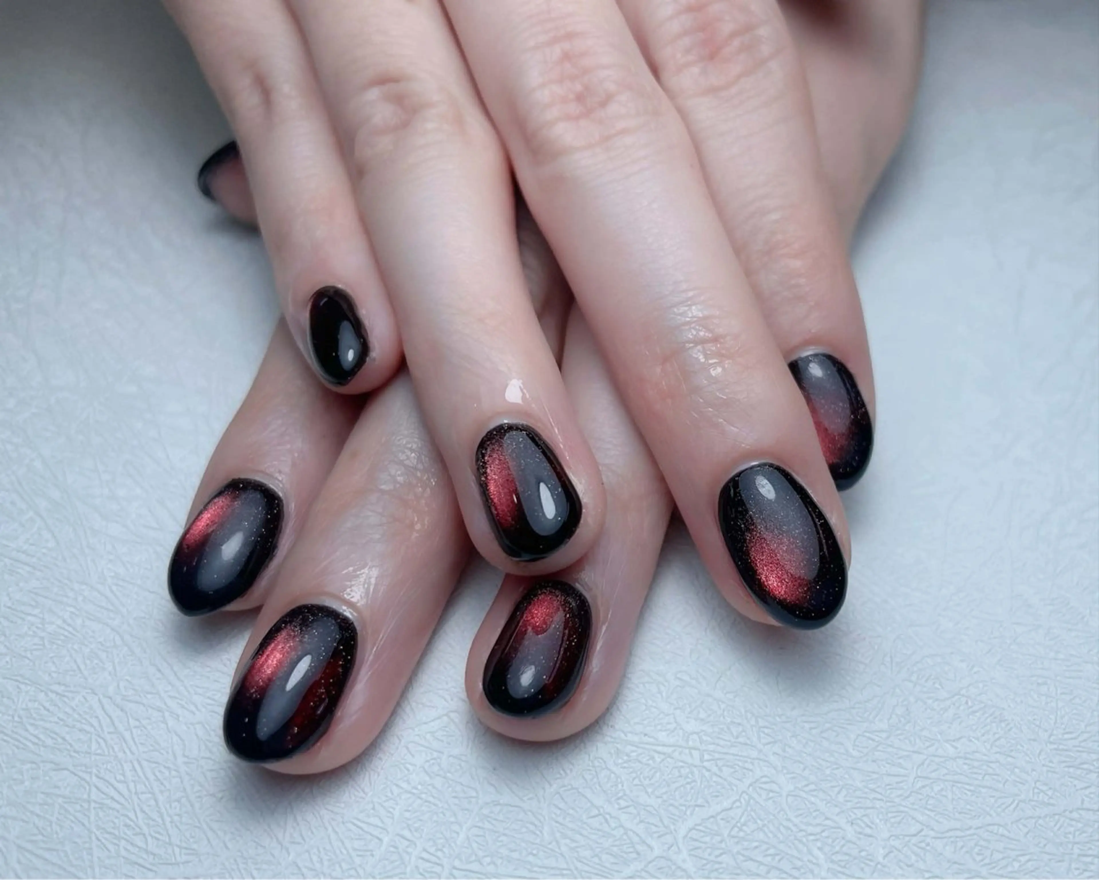 ネイル アートネイル オーロラネイル 長さ出し フレンチネイル ジェルネイル ハンドネイル 中野駅から2分 MEO NAILのネイルデザイン