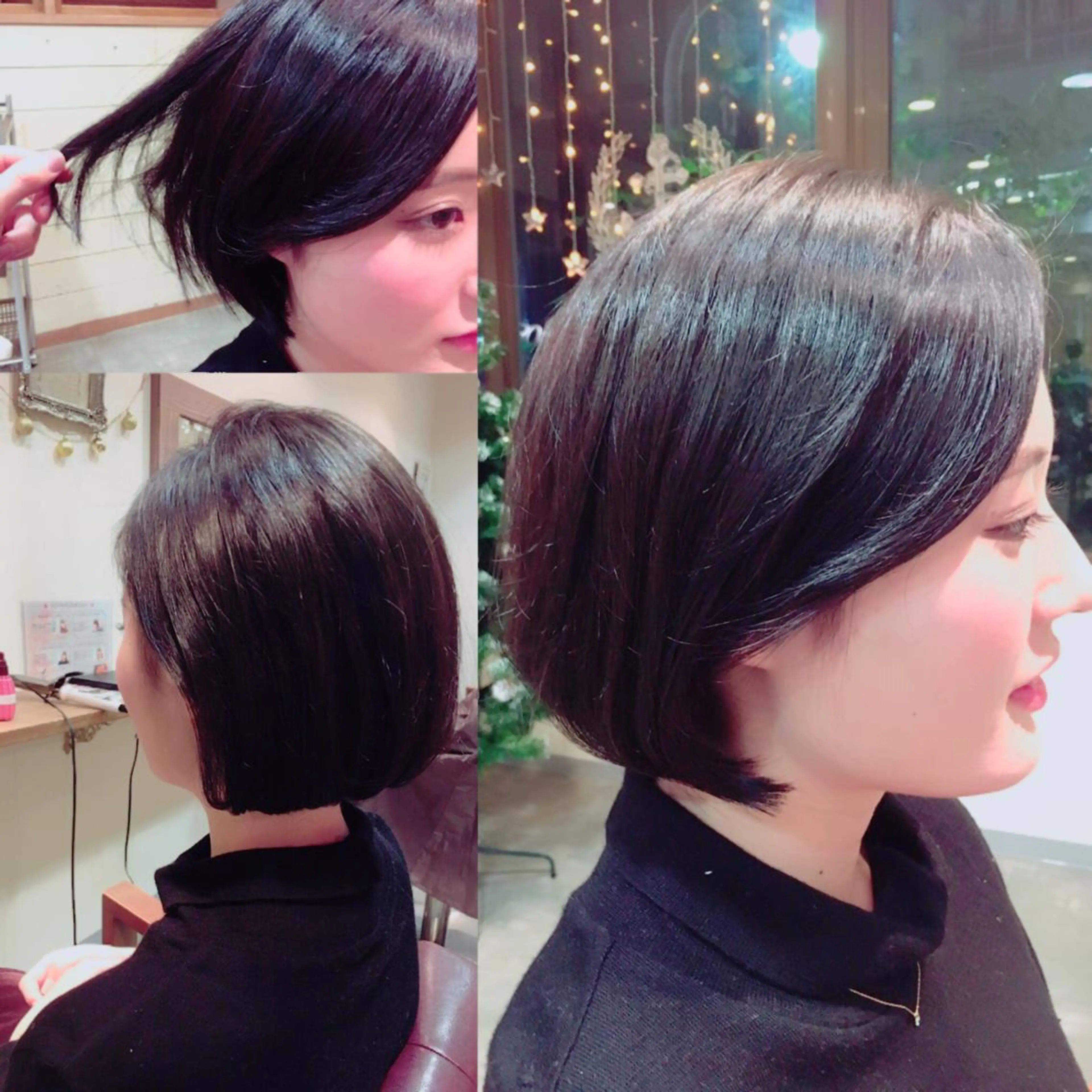 ショート ミディアム カラー 透明感カラー ネイビーカラー ボブ hair salon Ranun髪質改善のヘアスタイル