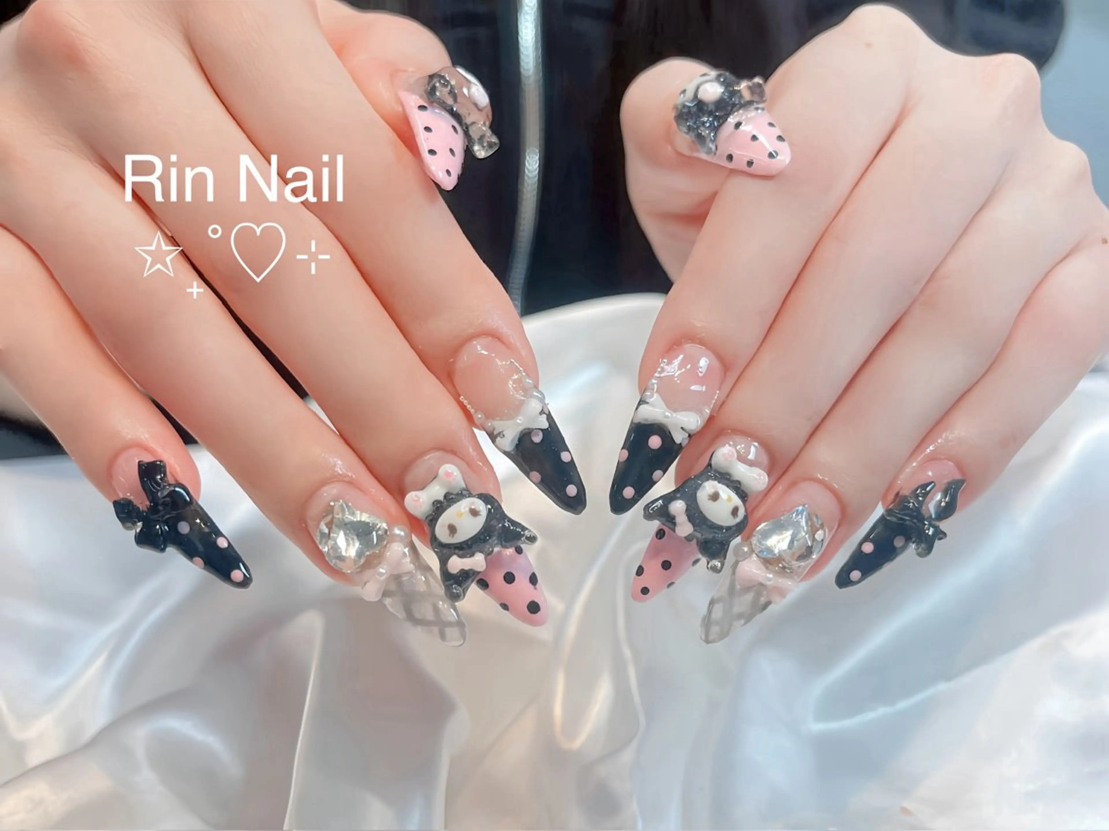 ネイル アートネイル ジェルネイル ロングネイル ニュアンスネイル スカルプネイル ハンドネイル Rin Nail 新大久保店のネイルデザイン