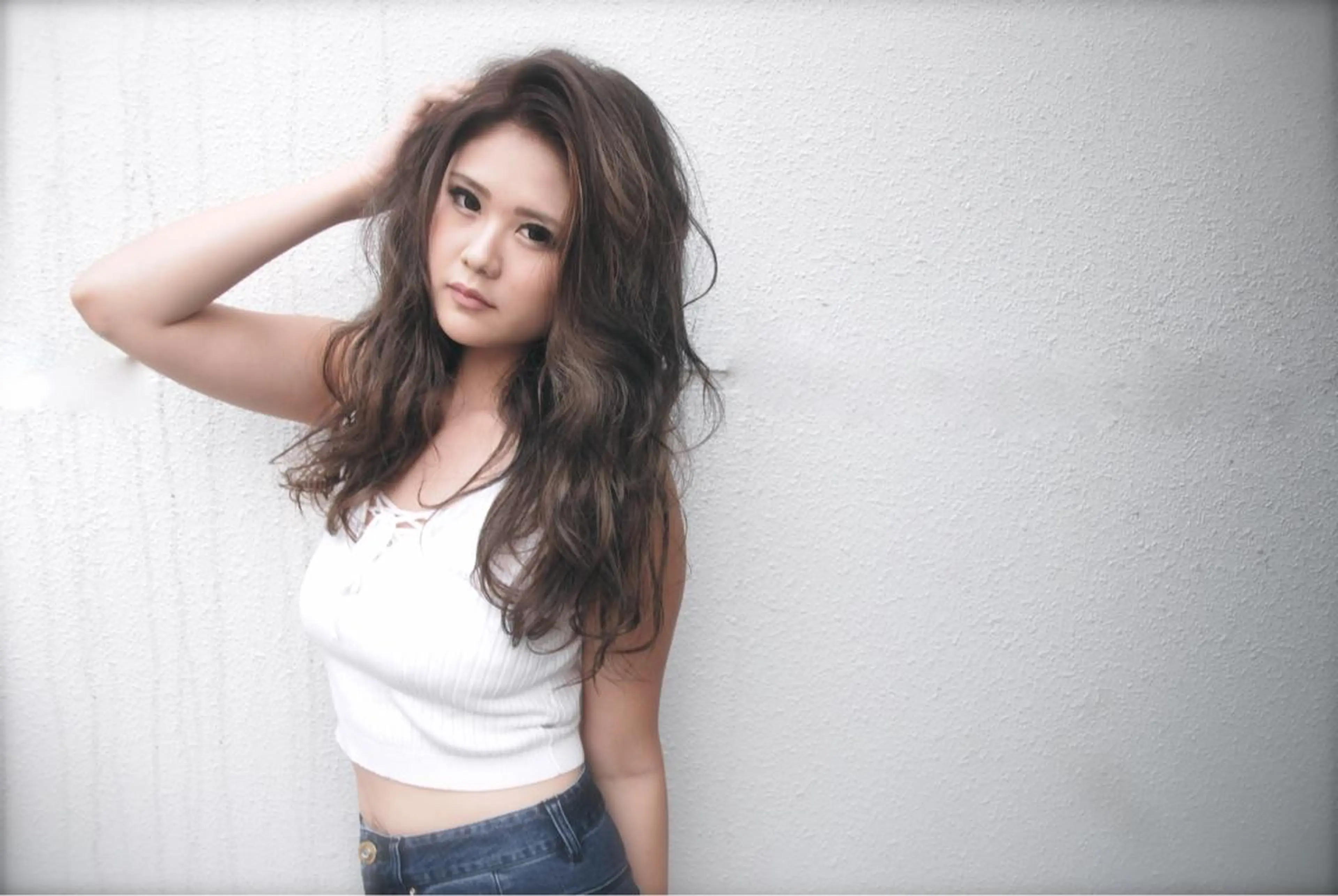 ロング カラー アッシュ インナーカラー/天神 ブリーチ/吉田のヘアスタイル