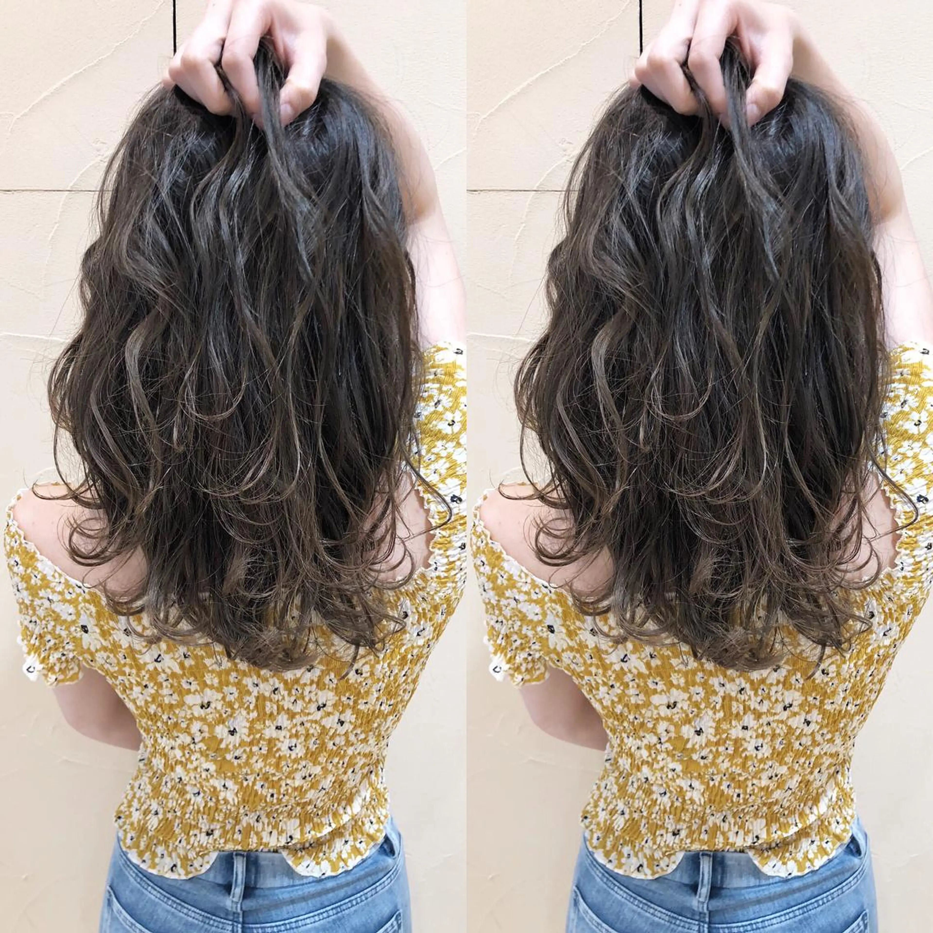 セミロング カラー アディクシーカラー アッシュ バレイヤージュ 透明感カラー グラデーションカラー レイヤー/韓国/ 顔周り/しんやのヘアスタイル