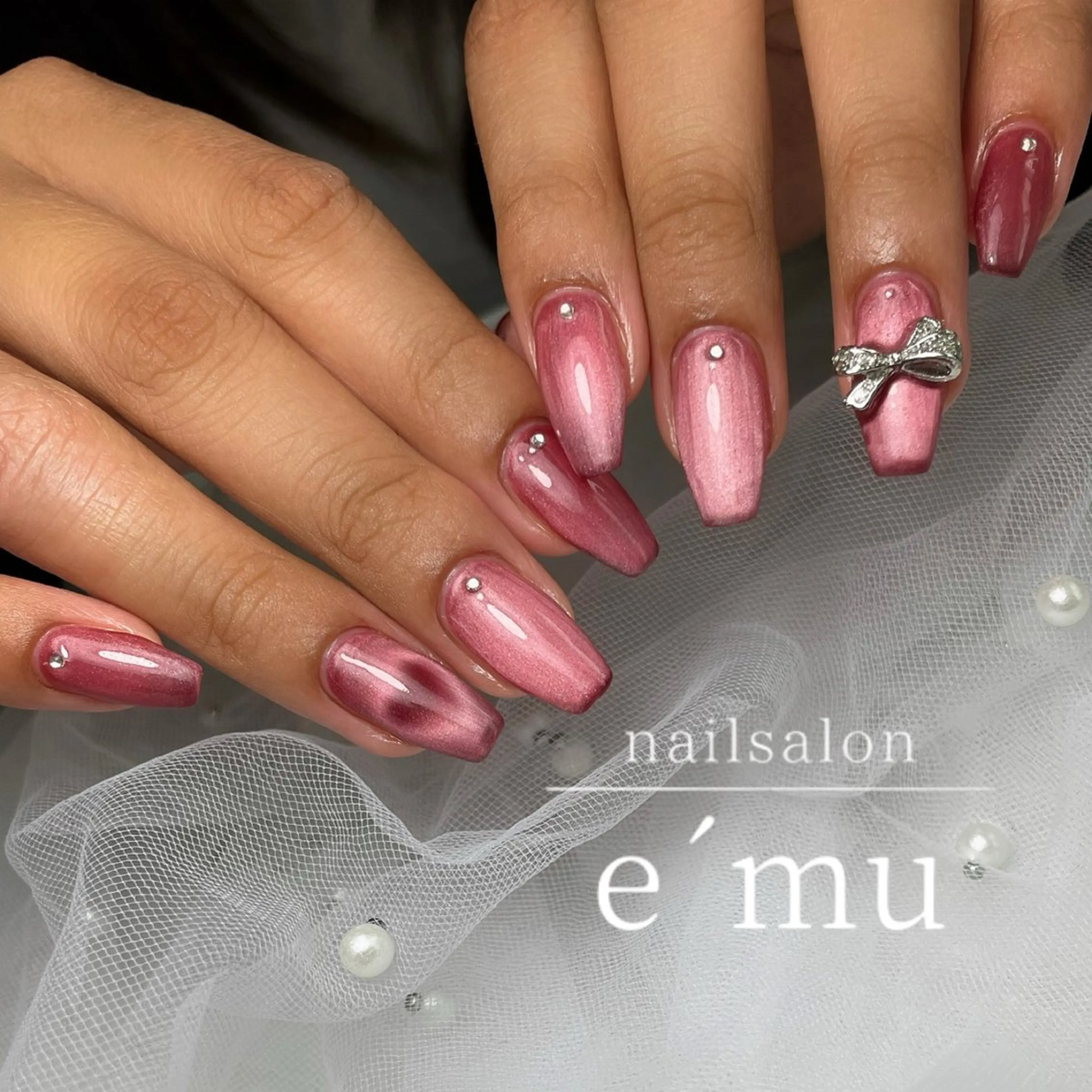 ネイル ハート ハンドネイル nailsalon e´muのネイルデザイン