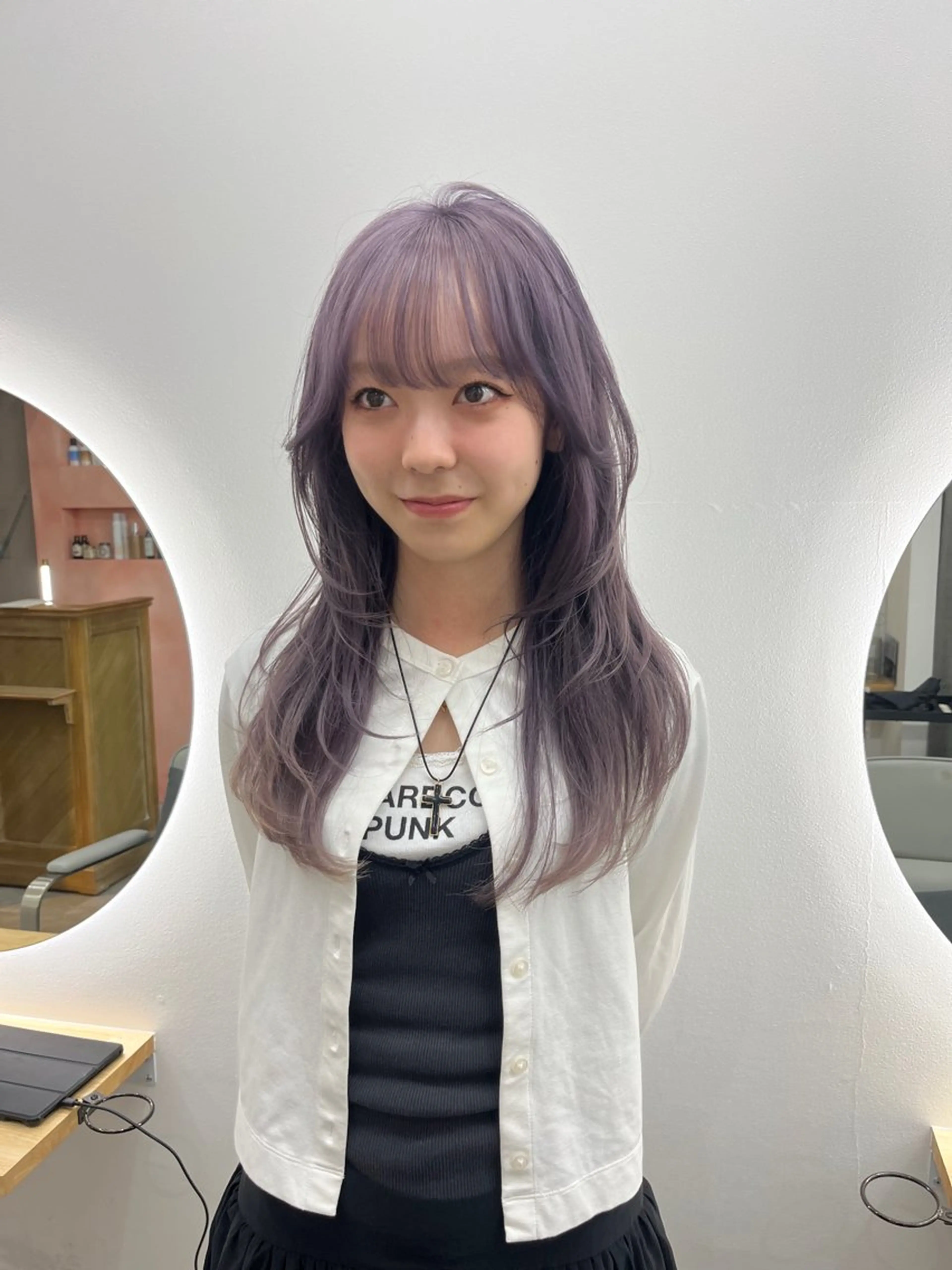 ロング カラー ヘアカラー トリートメント ベージュ⟡˖ブリーチ ˖ ࣪⊹あずきのヘアスタイル