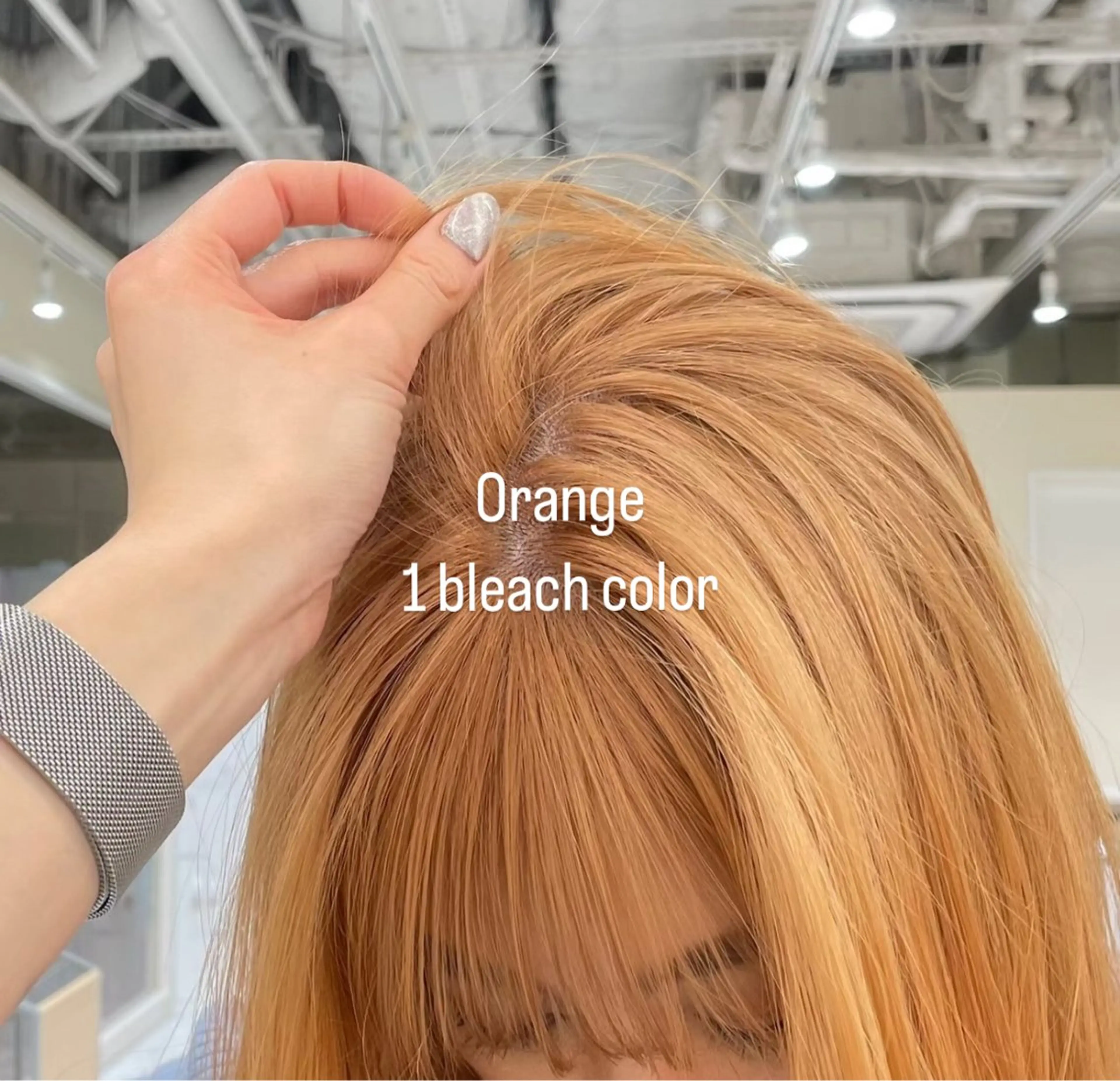 カラー ブリーチ ハイトーンカラー オレンジ ヘアカラー ワンホン×髪質改善 つのーか🩶‪🫧のヘアスタイル