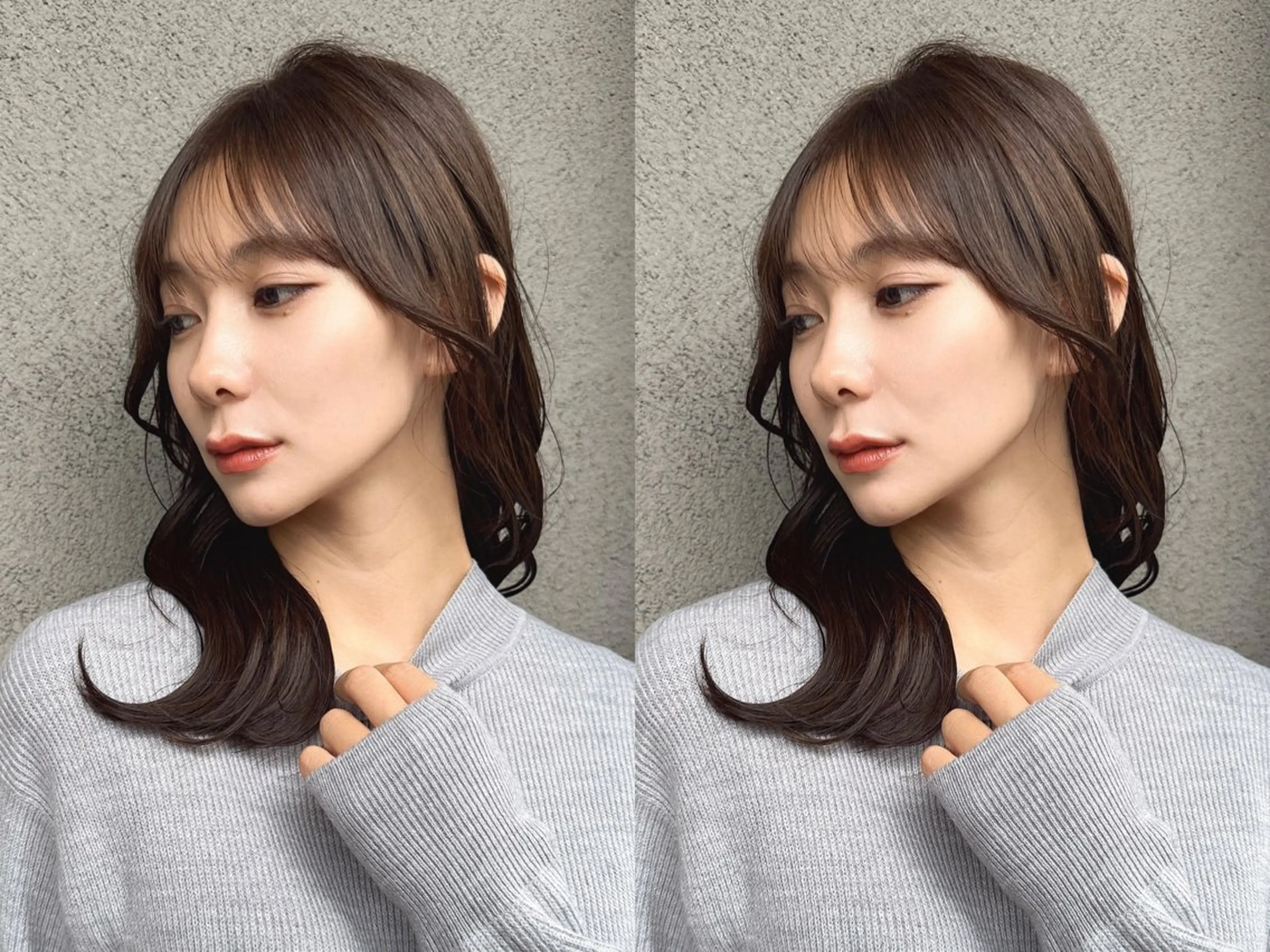 セミロング 顔周りカット 似合わせカット カット ヘアカラー トリートメント 似合わせ松本 容政のヘアスタイル