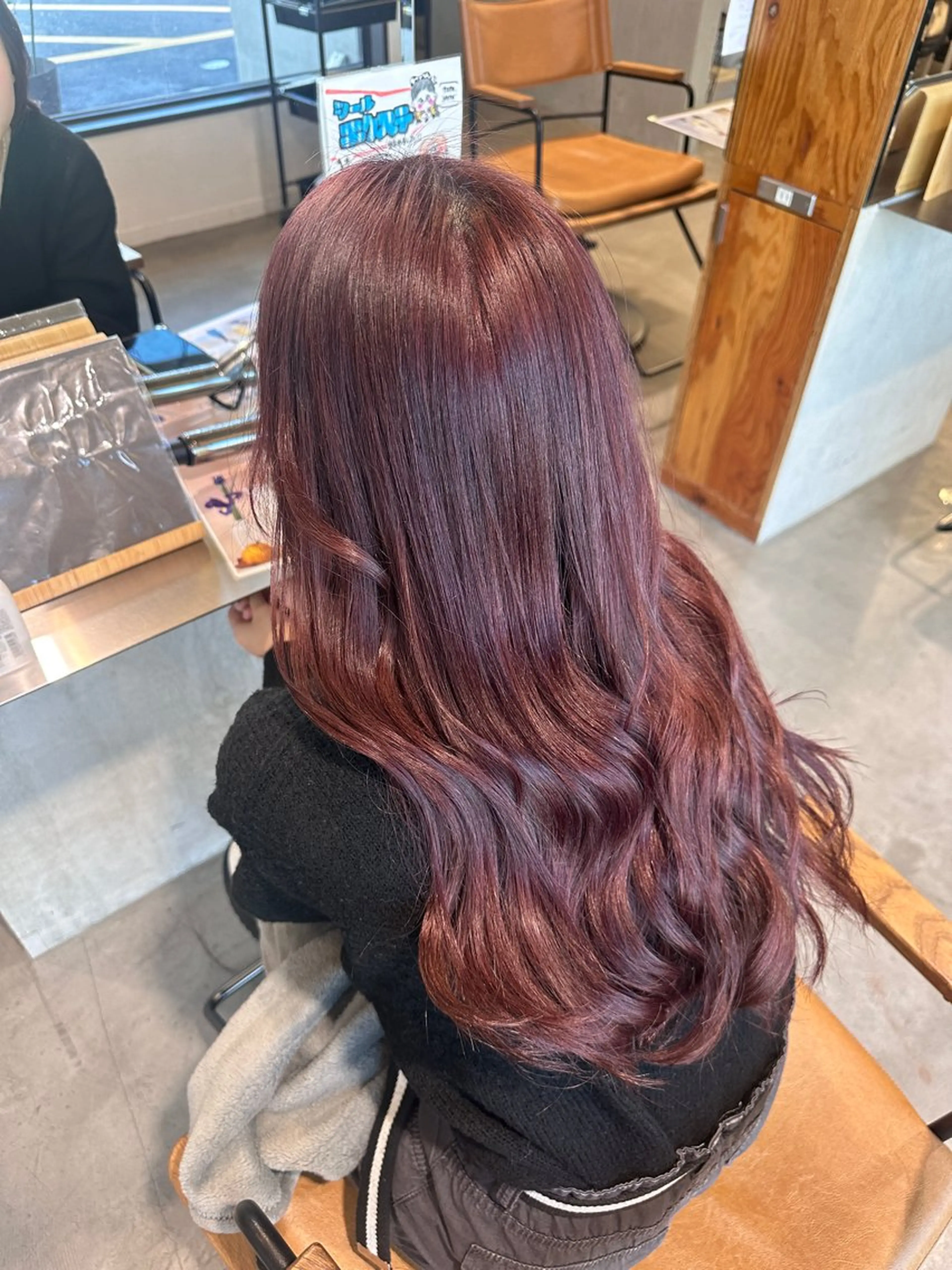 ロング カラー ピンクカラー 岐阜の美容師 HONOKAのヘアスタイル