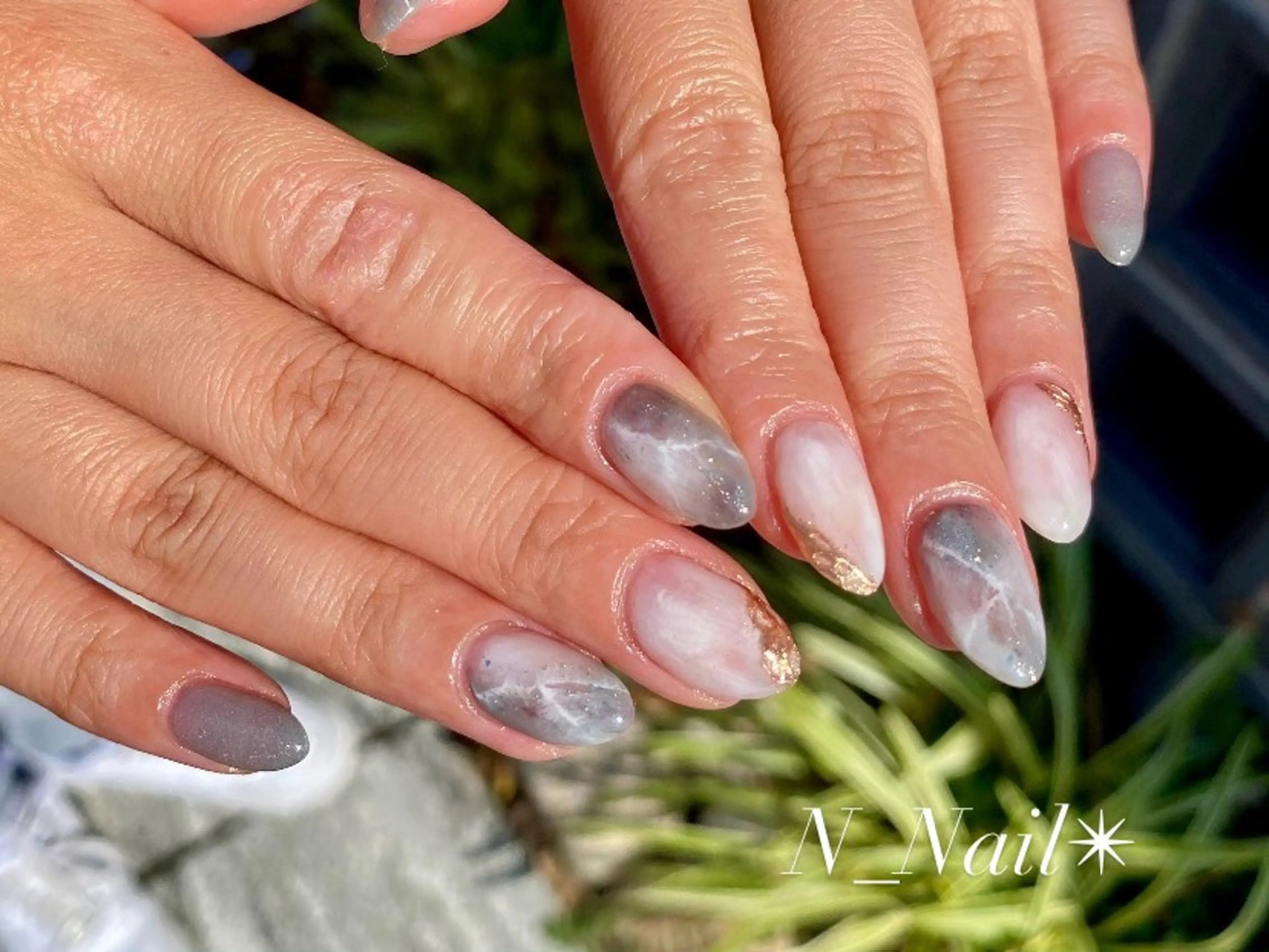 セミロング ハンドネイル Mikami Nanaのネイルデザイン