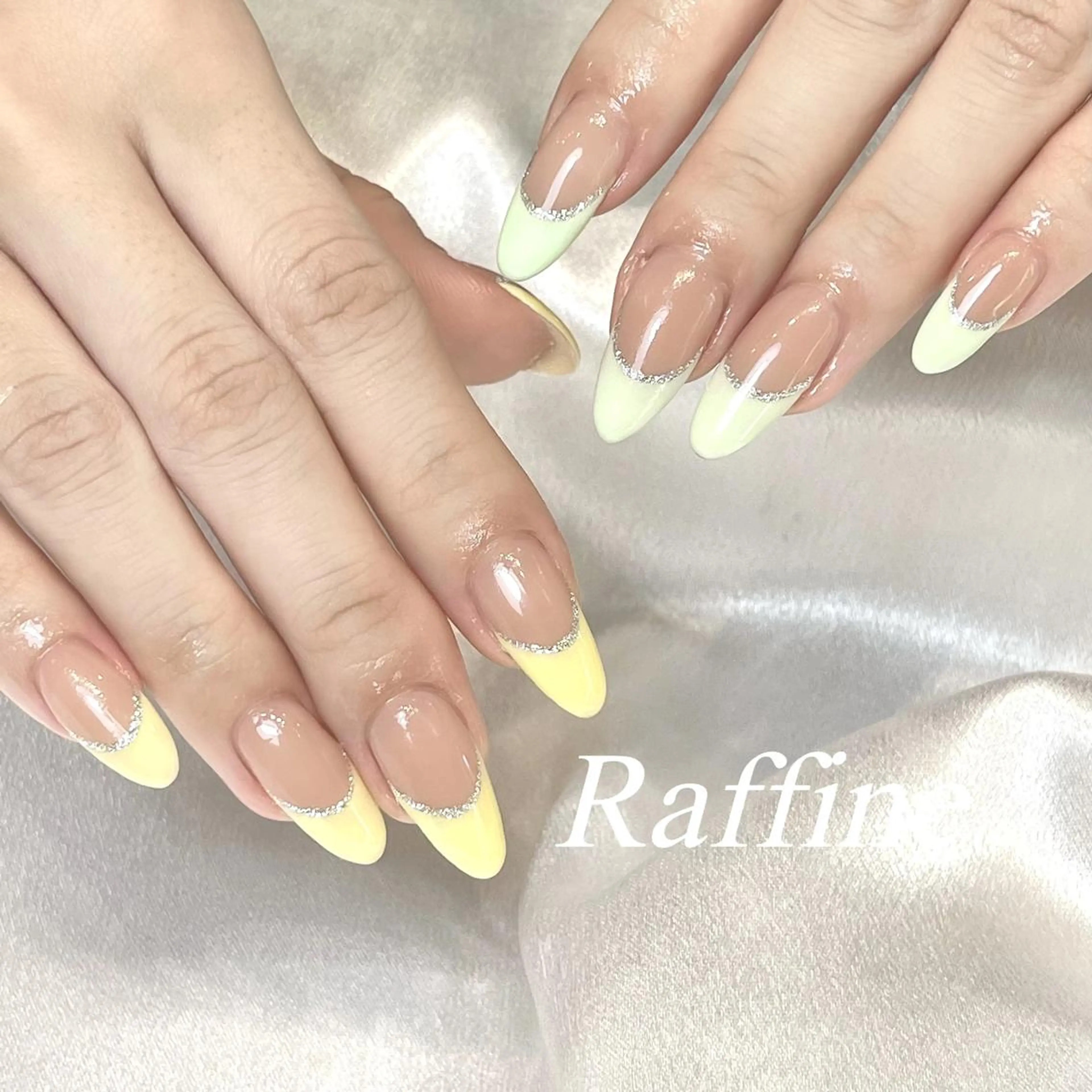 ネイル RAFFINE 月🦋🩵のネイルデザイン