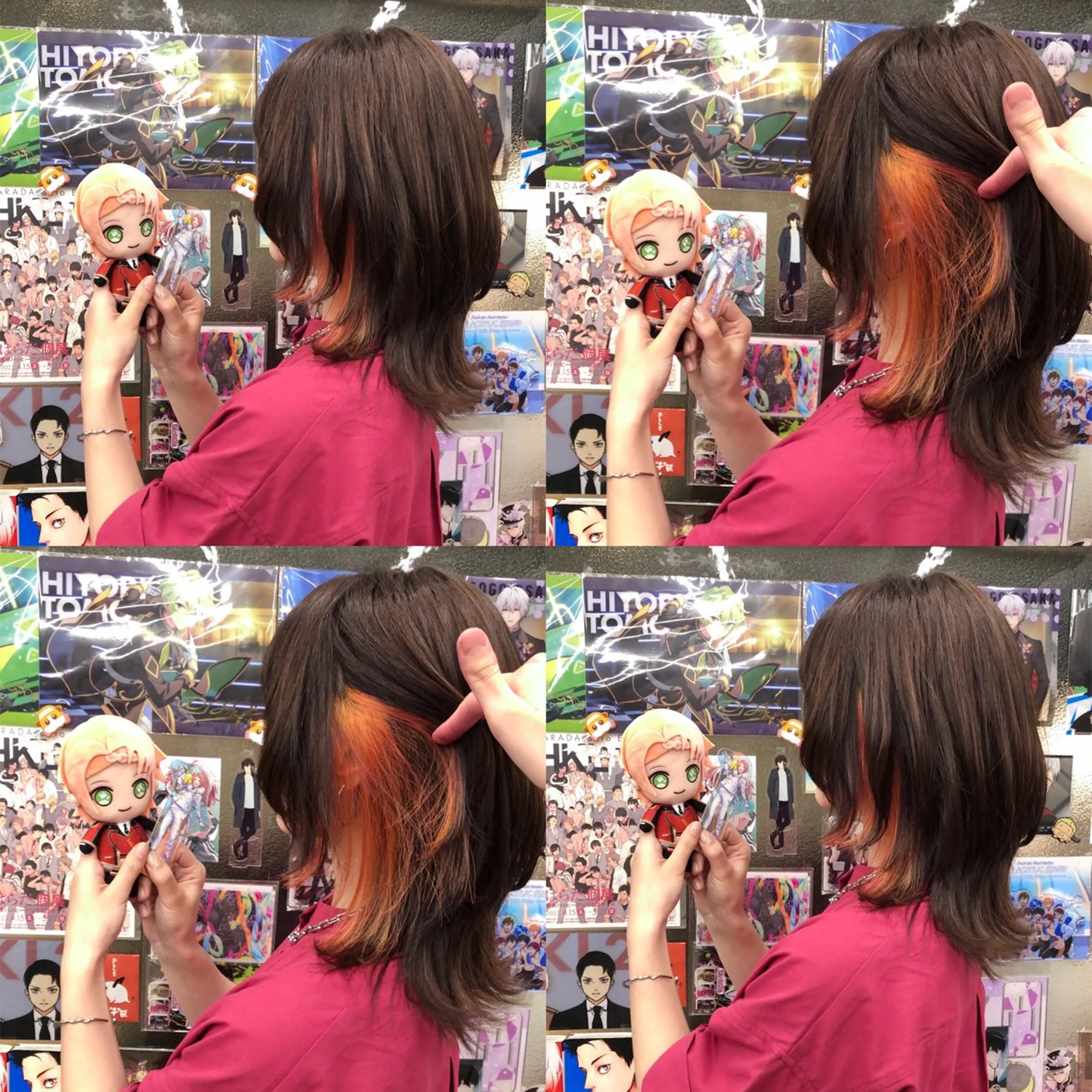 ミディアム カラー イヤリングカラー インナーカラー 推しカラー✨ オタク美容師ユウカのヘアスタイル