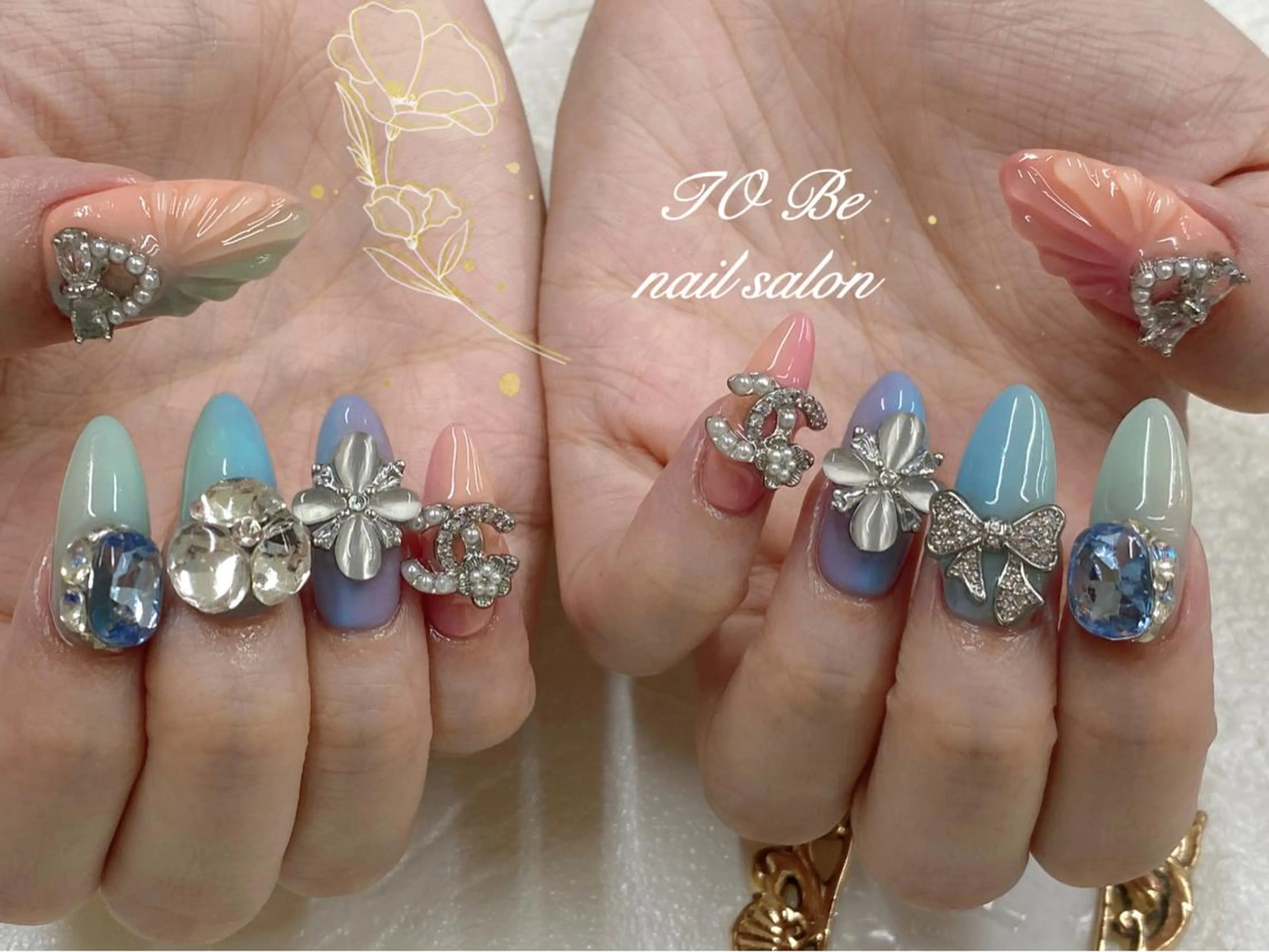 ロング ネイル スカルプネイル Nail Salon To Beのネイルデザイン