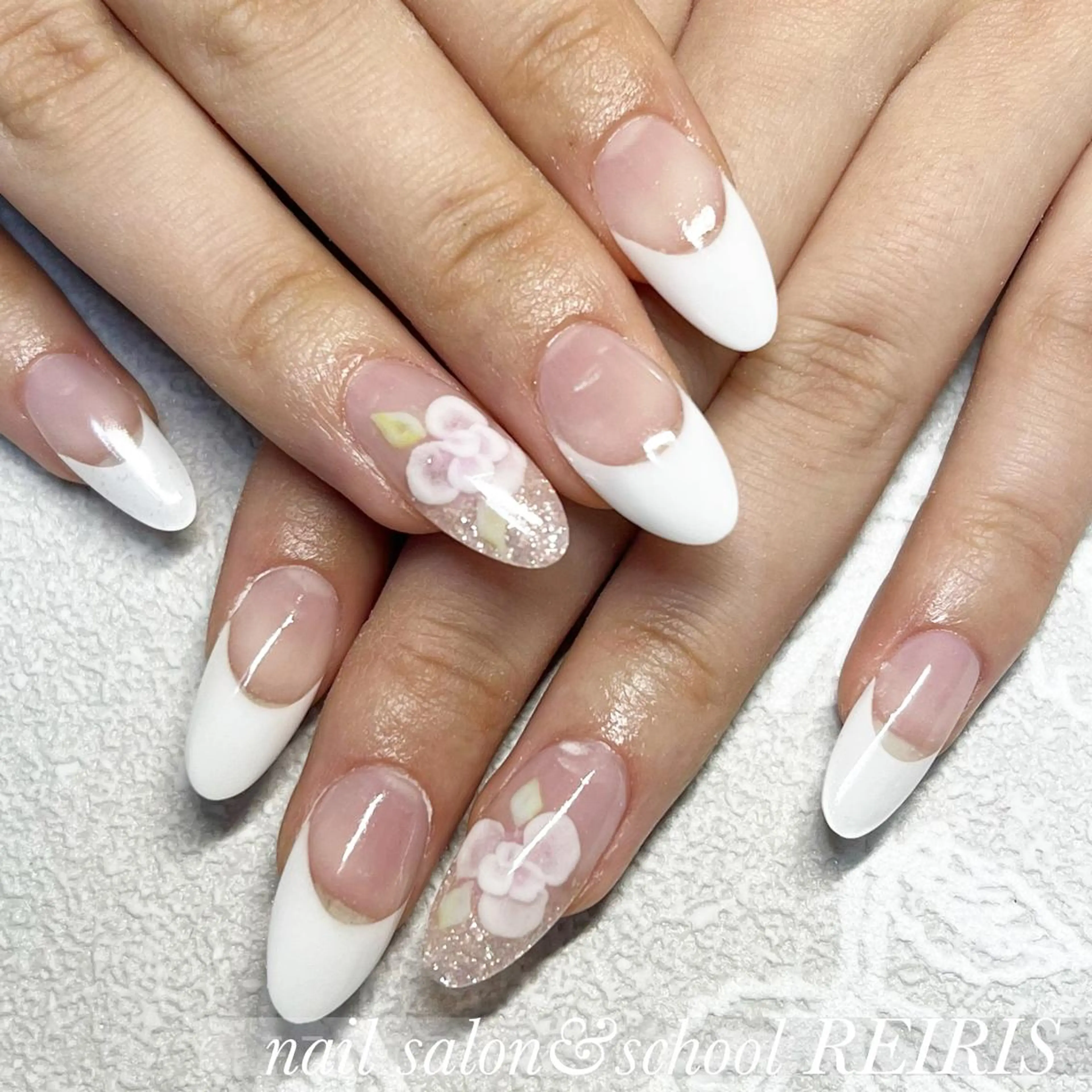 ネイル フレンチネイル スカルプネイル Nail salon REIRISのネイルデザイン