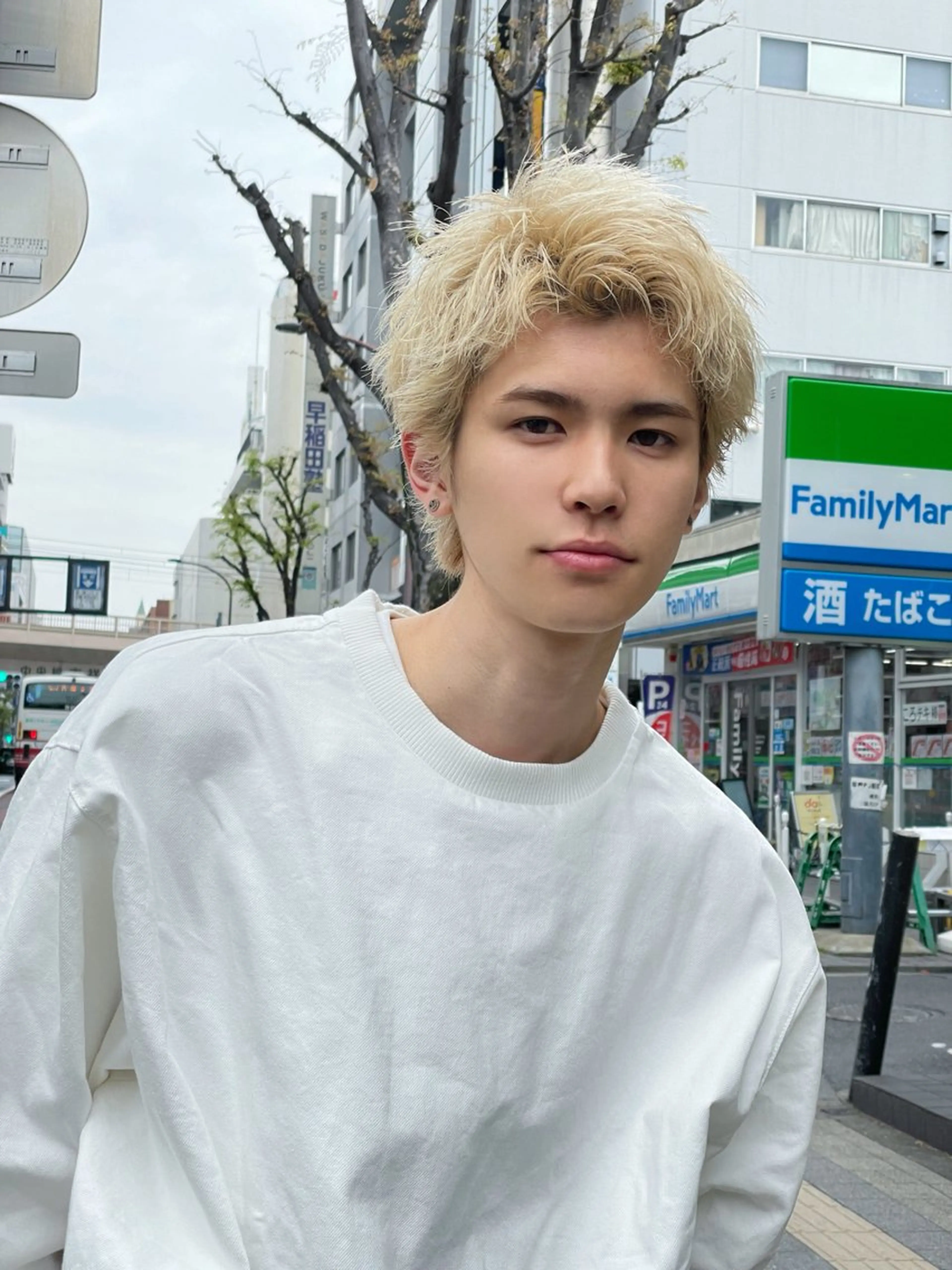 ショート カラー パーマ メンズ ｳﾙﾌ/ｾﾝﾀ- ﾊﾟｰﾄ【ﾅﾅﾐ】のヘアスタイル