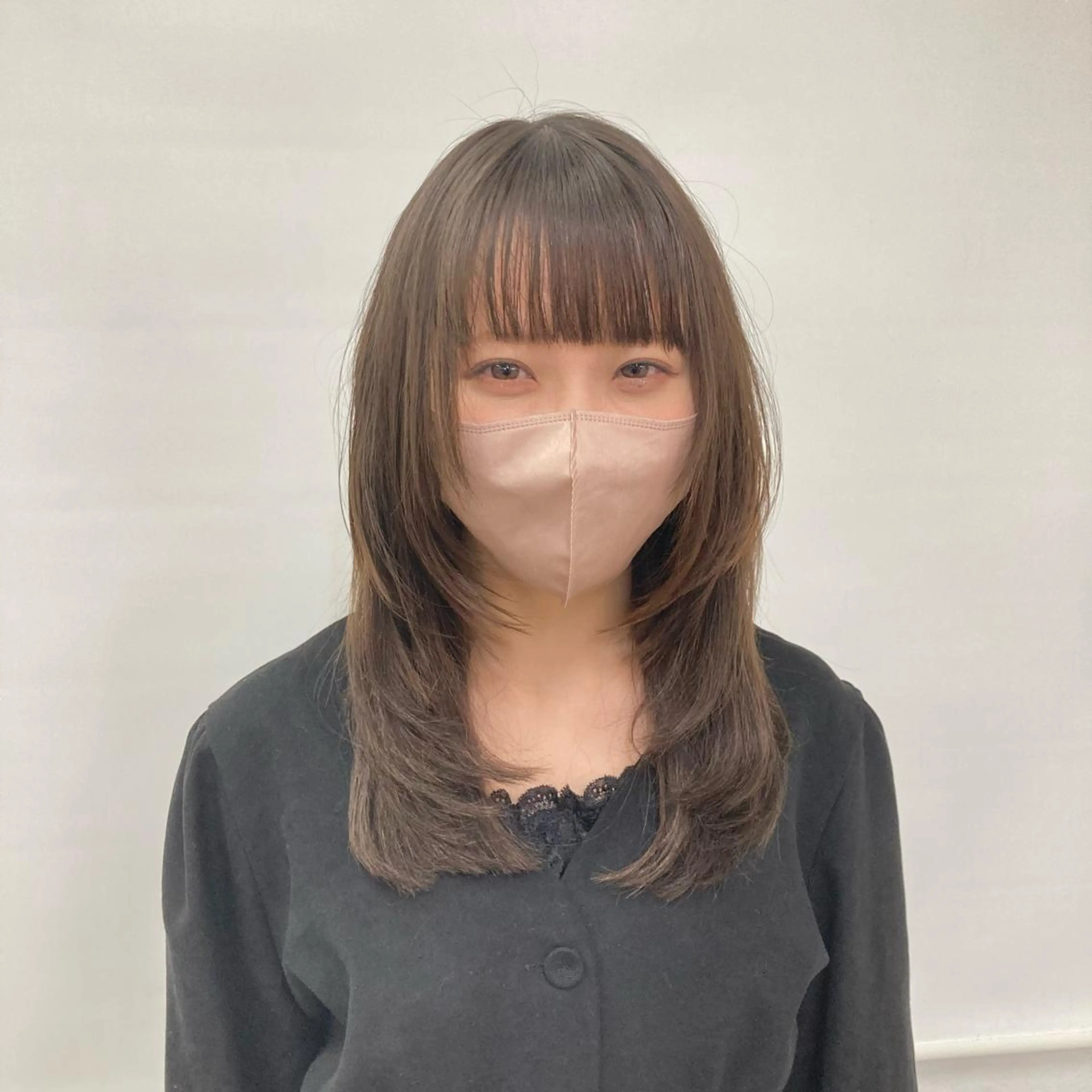 ミディアム カット ヘアカラー トリートメント ウルフレイヤー エクステ/kokiのヘアスタイル