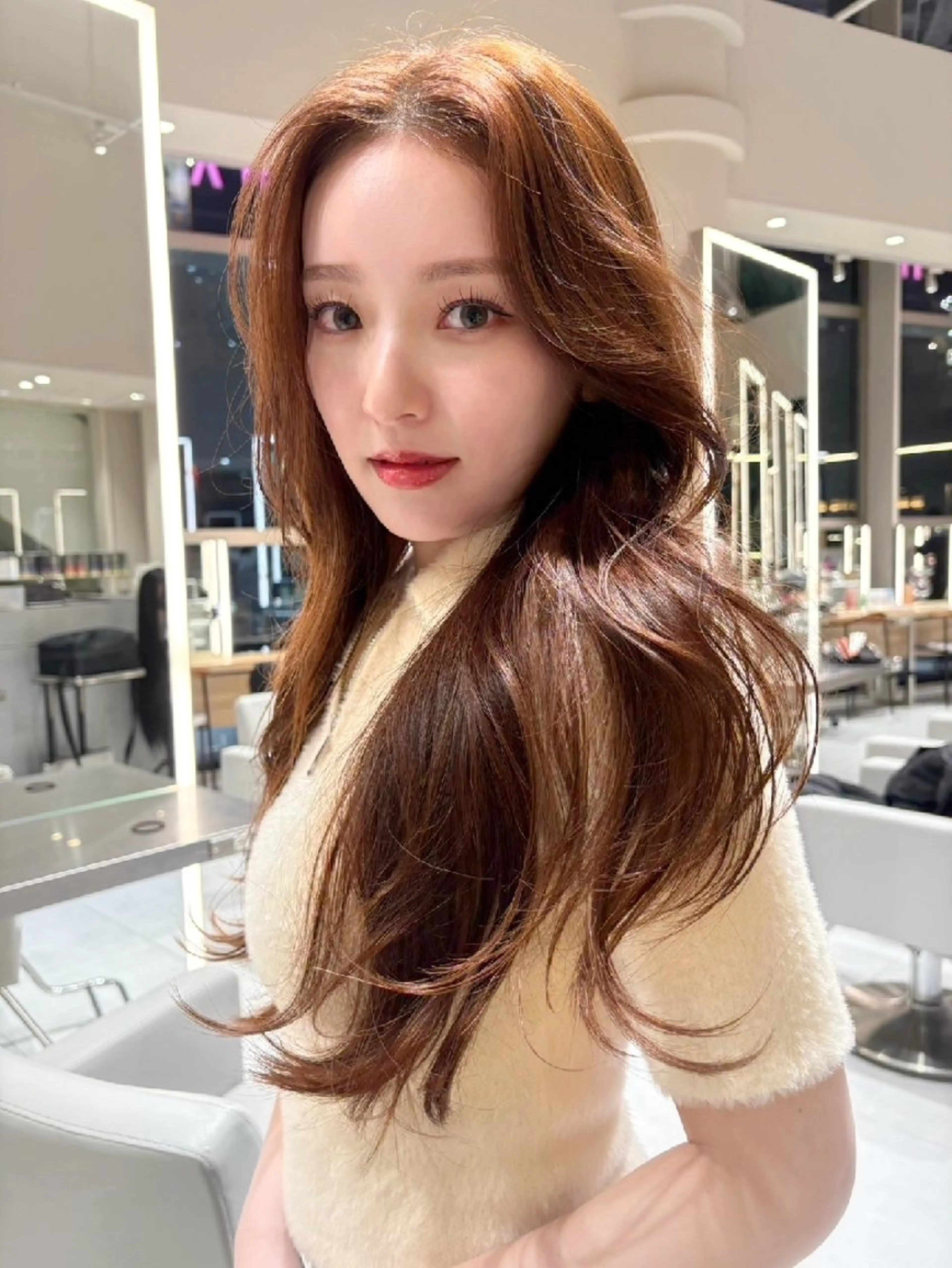 ロング 🫧暖色愛され透明感 🍒カラー千優のヘアスタイル