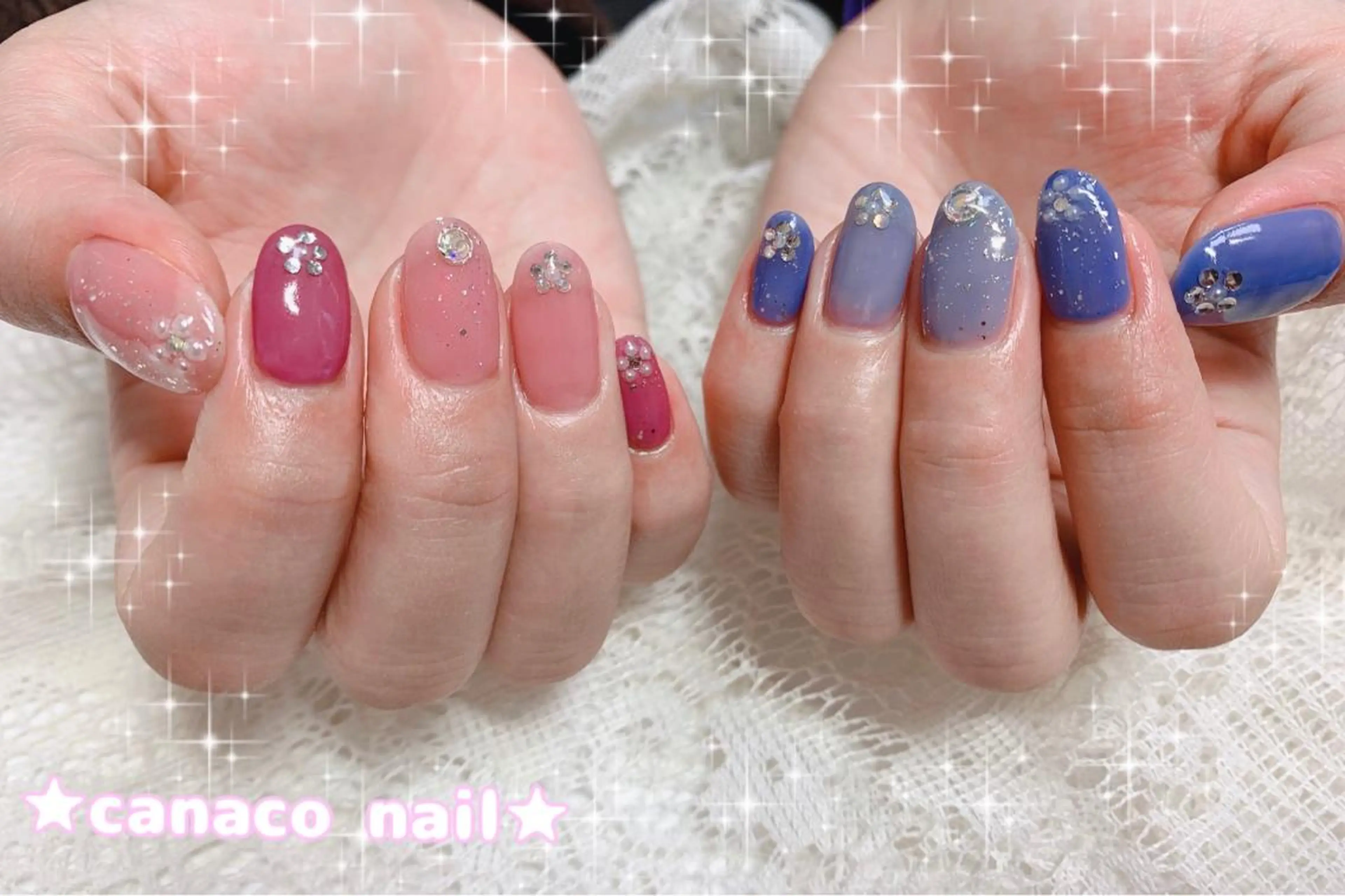 ネイル アートネイル ジェルネイル パラジェル 春ネイル ストーンネイル ハンドネイル ハンドケア Felice所属・ベテランネイル cnc  nailのネイルデザイン