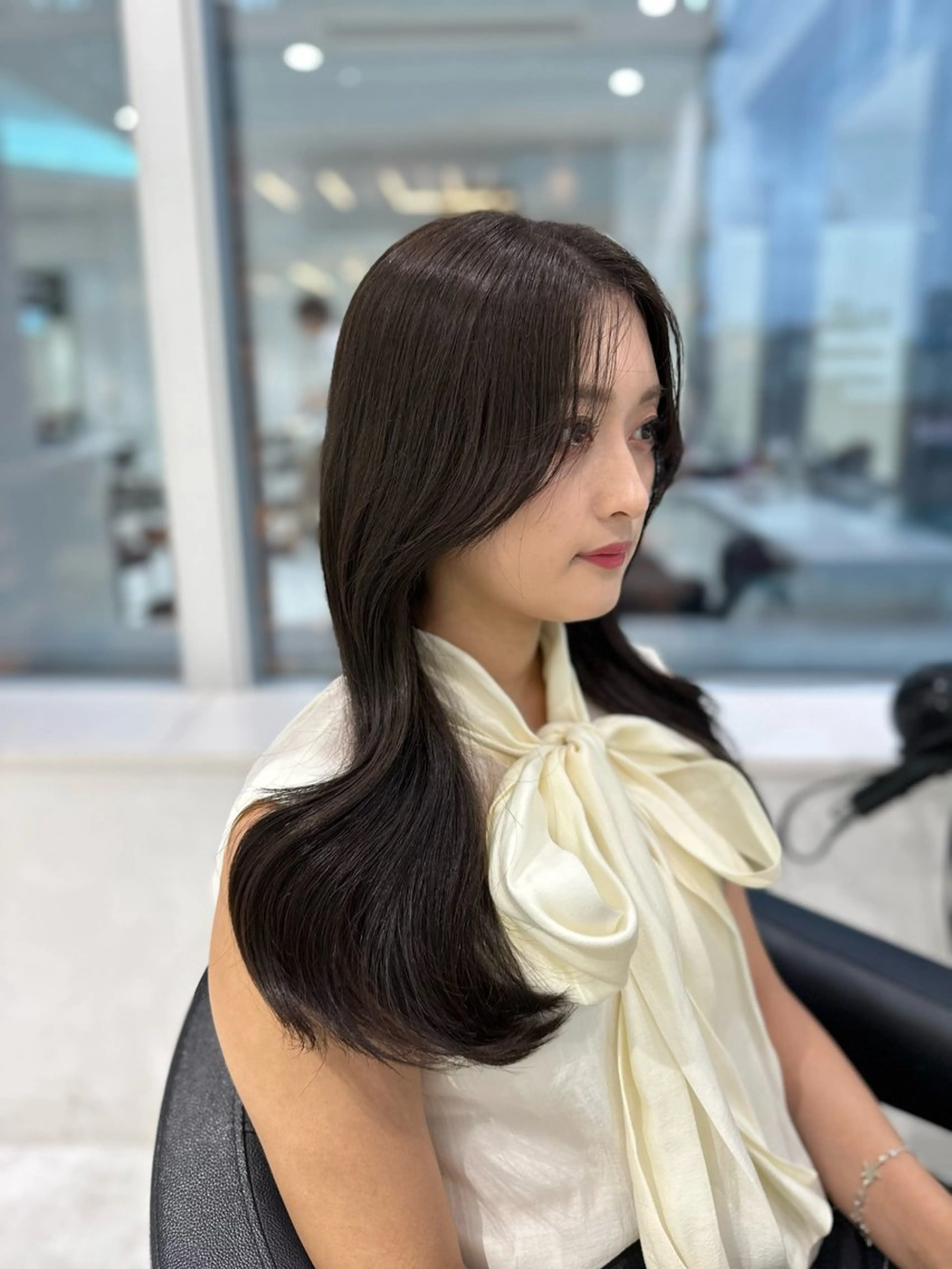 ミディアム カラー ヘアカラー トリートメント ヘッドスパ ヘアセット ♡上品韓国髪♡ブラ ウン/SAYATOのヘアスタイル