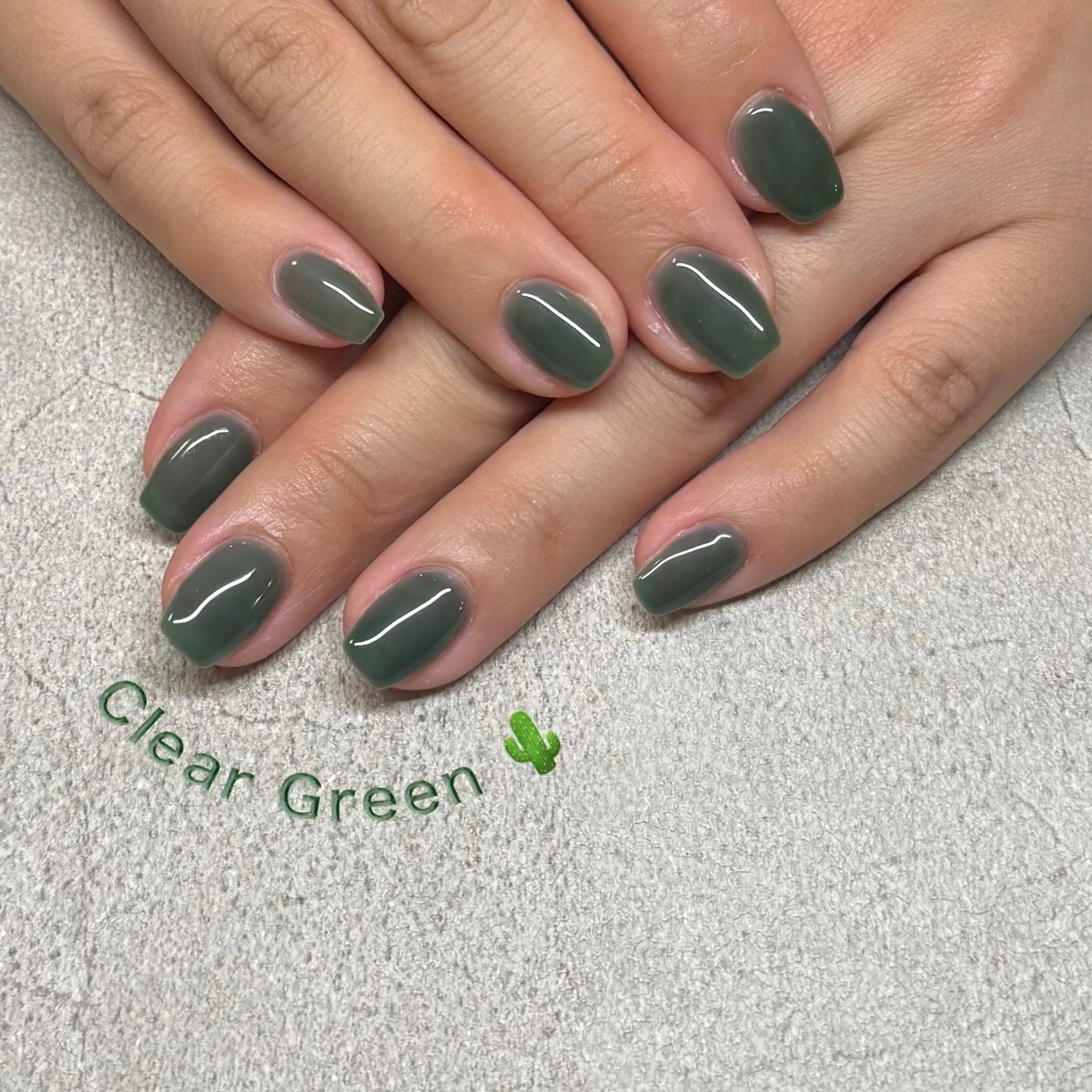 ネイル クリアネイル ジェルネイル グリーン MAX BEAUTY nail 笹塚所属・nailist saitoのネイルデザイン