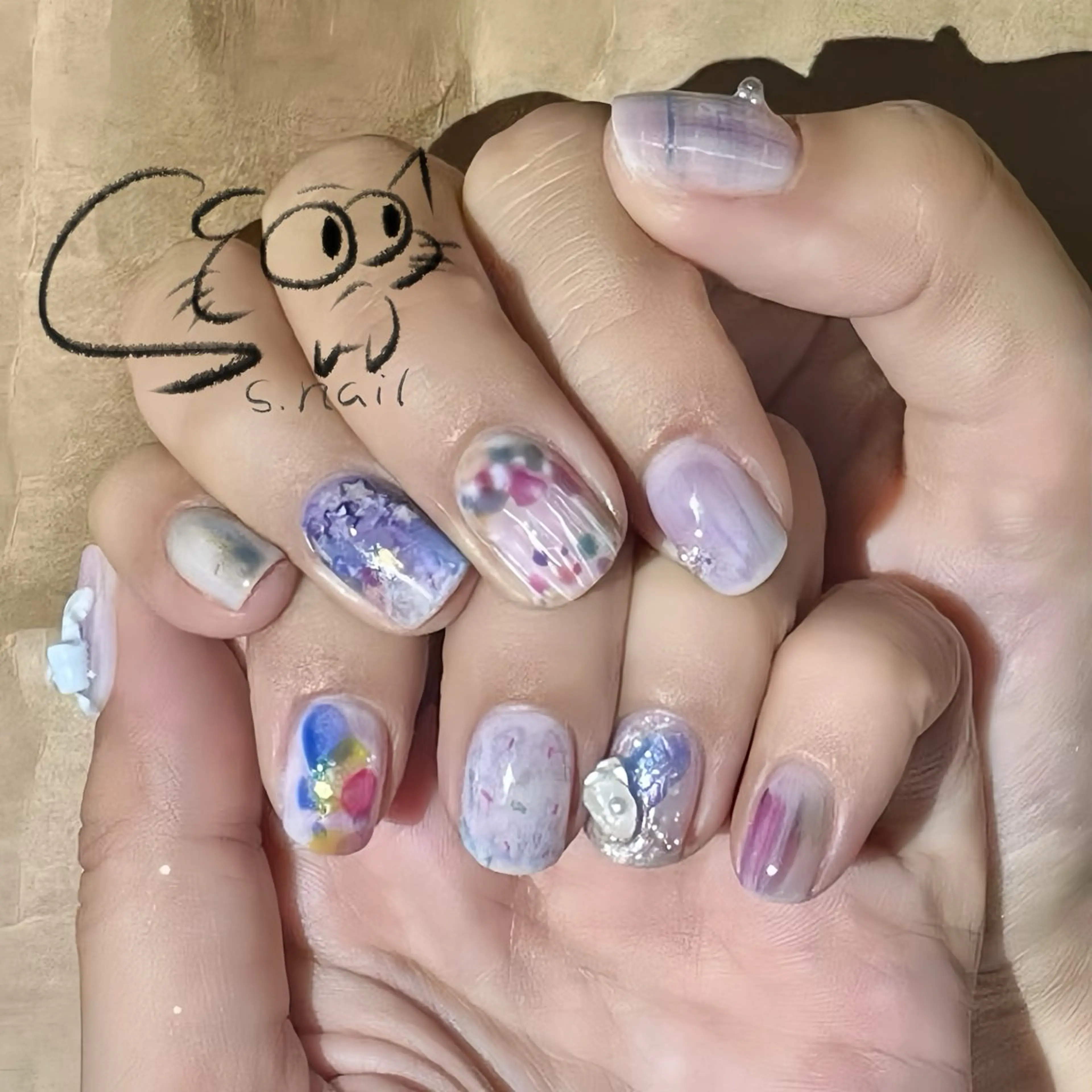 ネイル チークネイル フレンチネイル グラデーション マグネットネイル ワンカラーネイル ハンドネイル S.nail所属・S.nail _のネイルデザイン