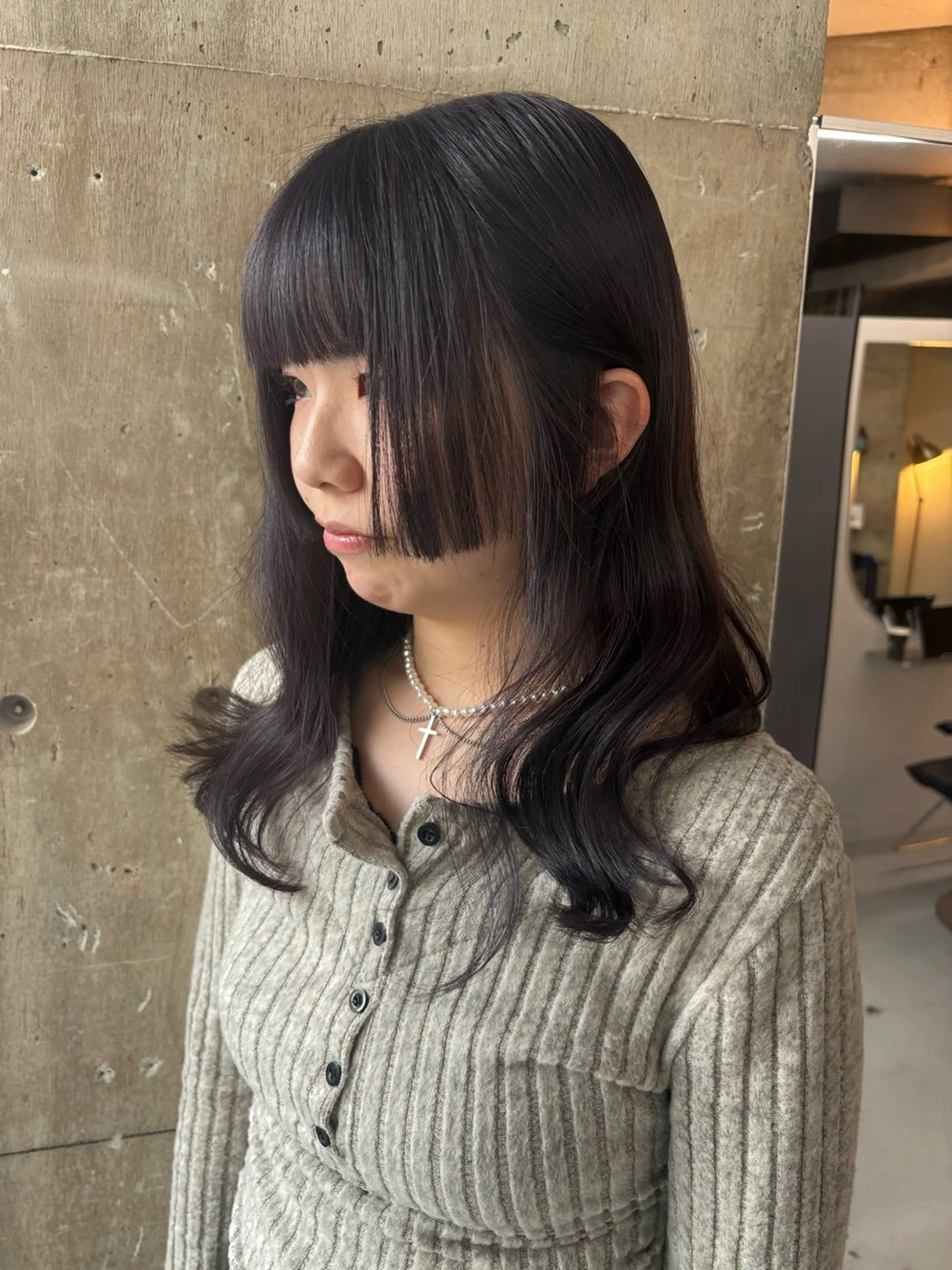 ロング カラー 透明感カラー ラベンダーカラー 姫カット カット ヘアカラー person♡kii マオのヘアスタイル