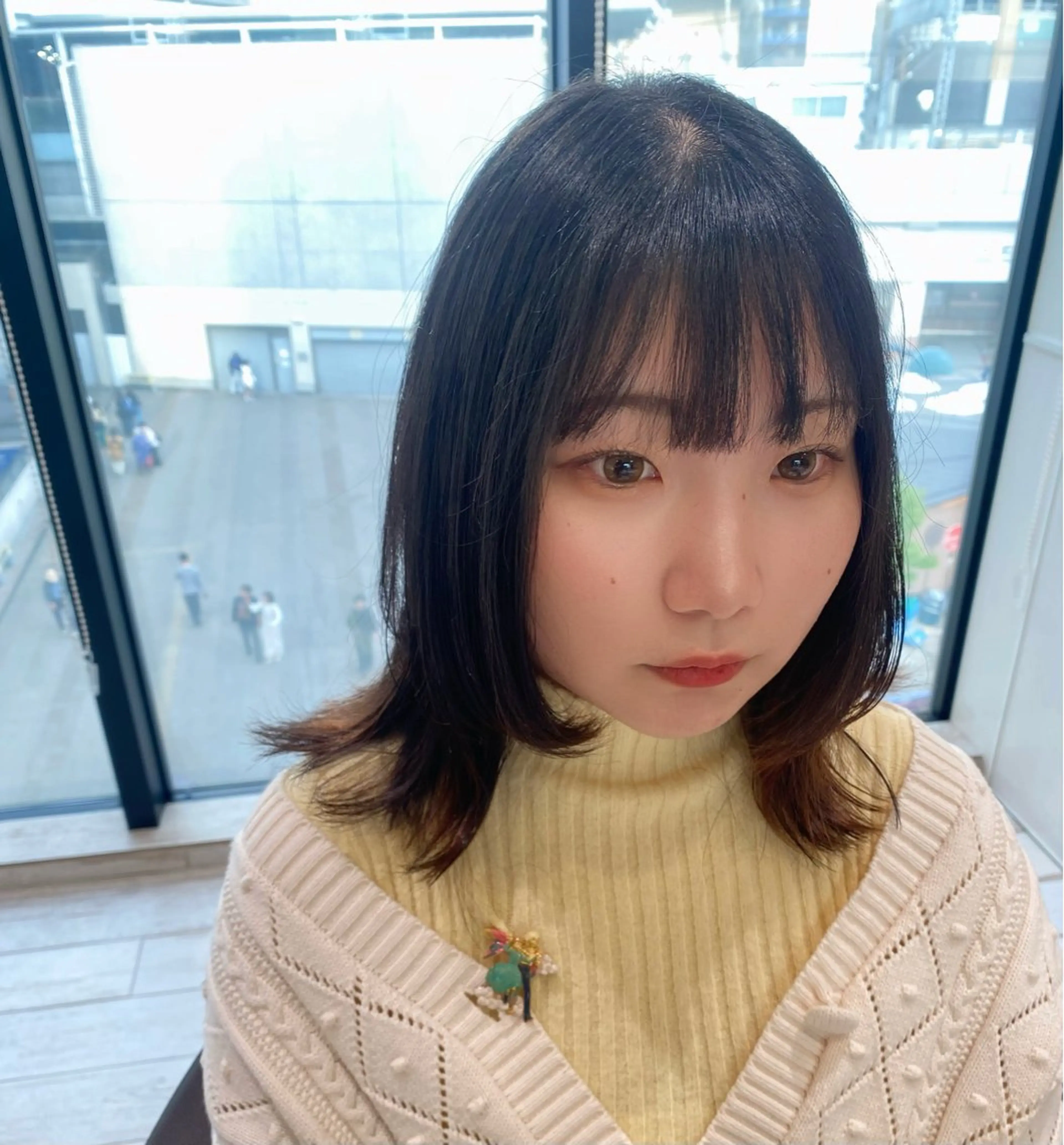 セミロング レイヤーカット ウルフカット 朴 鈴香のヘアスタイル