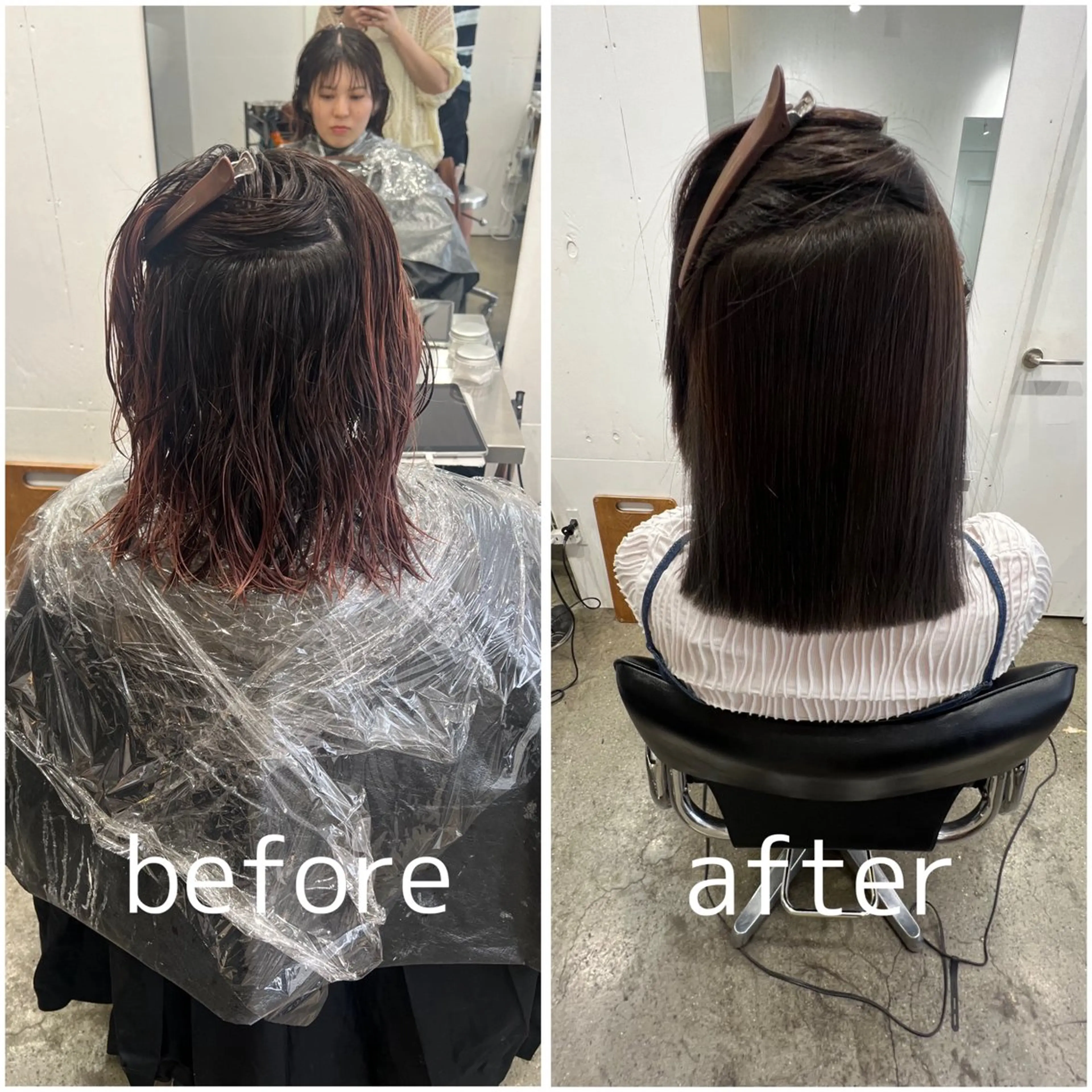 ミディアム カラー パーマ ブリーチ 髪質改善 ストレートパーマ ヘアカラー 縮毛矯正 トリートメント ✨髪質改善矯正× ブリーチ✨YU-KIのヘアスタイル