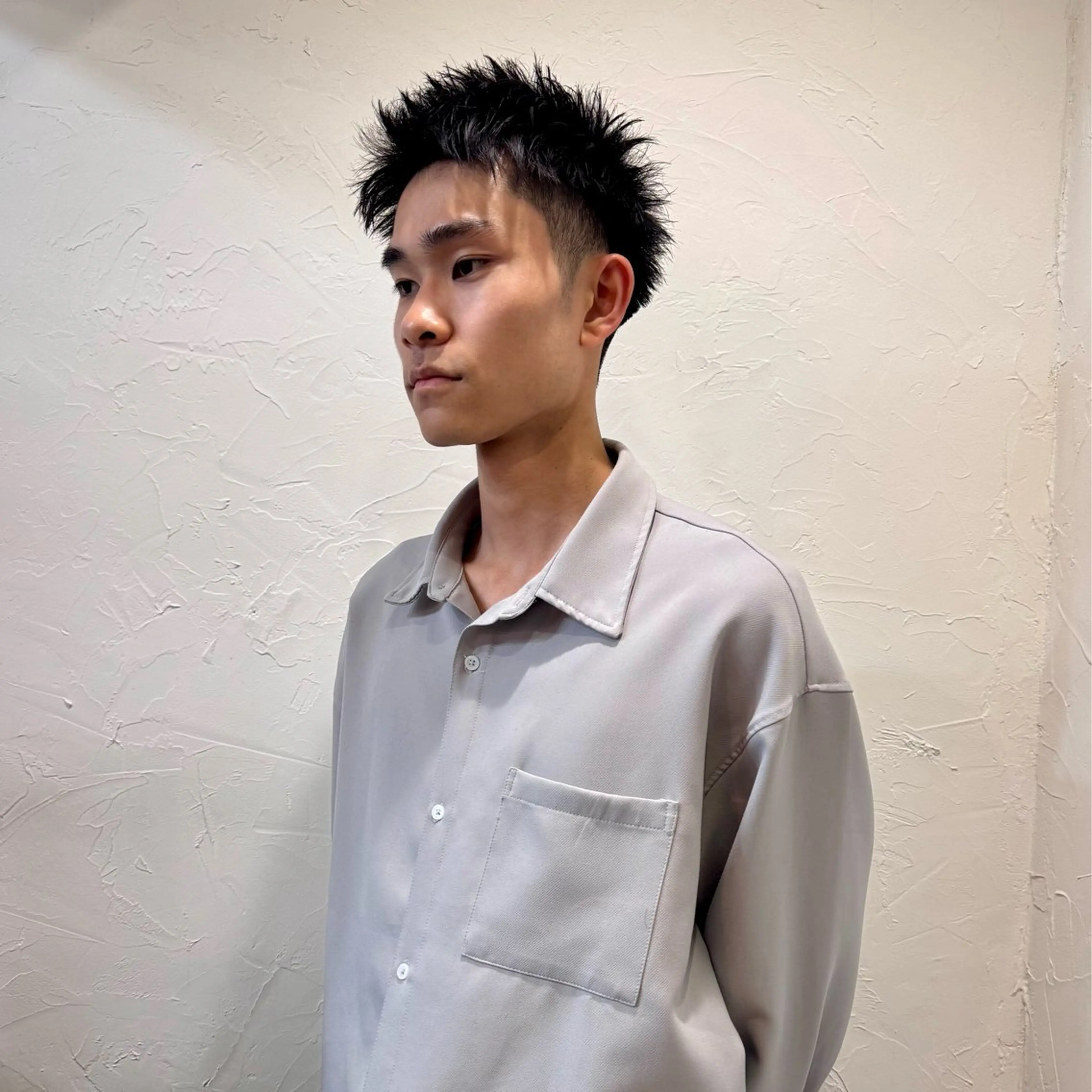 ショート メンズ アップバング メンズ就活ヘア メンズパーマ メンズショート スパイキーショート カット ヘアセット 【池袋/スパイキー ショート】ⓝⓘⓜⓤのヘアスタイル