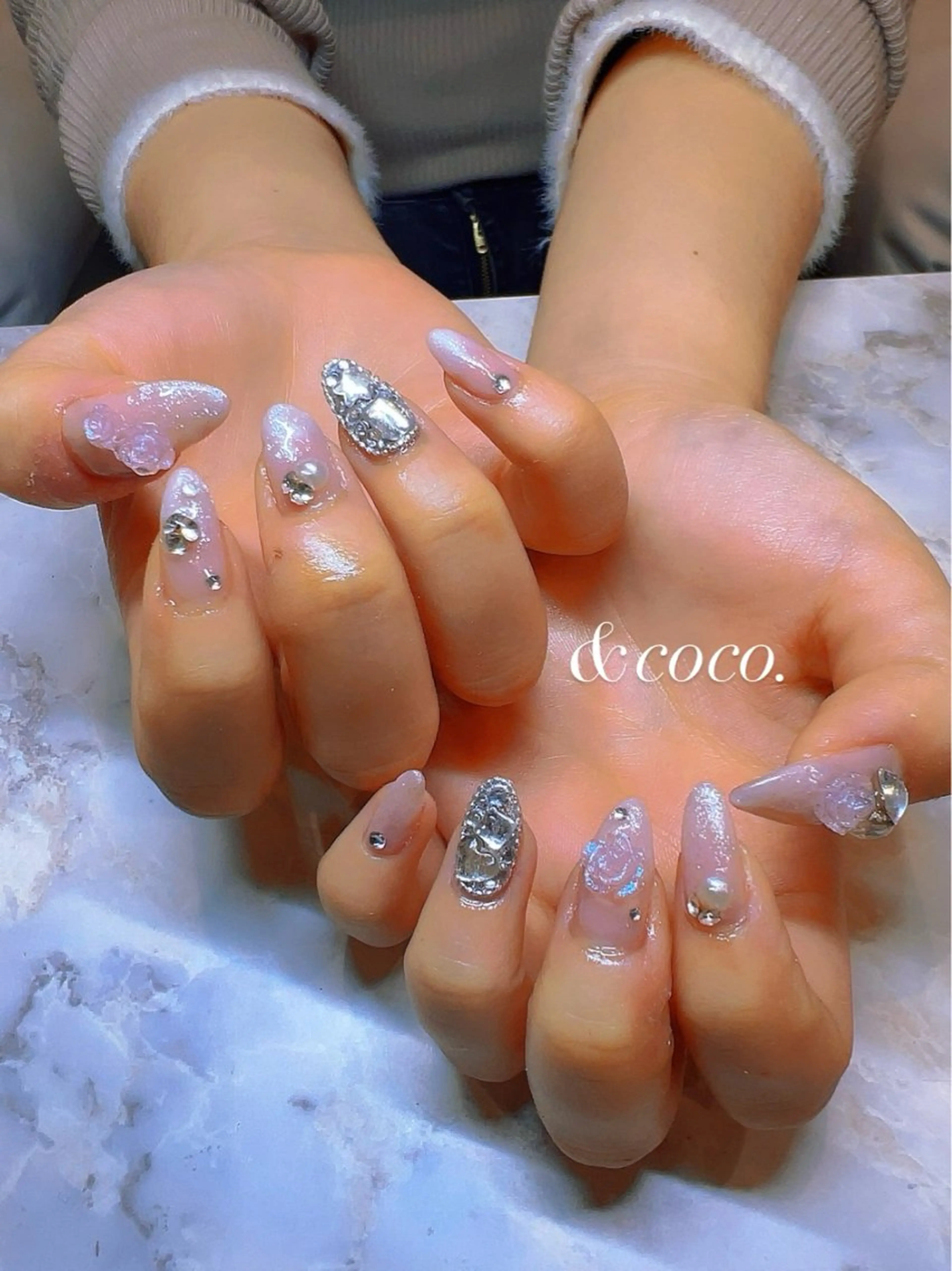 ネイル 成人式 ハンドネイル ＆coco.所属・＆ coco.のネイルデザイン